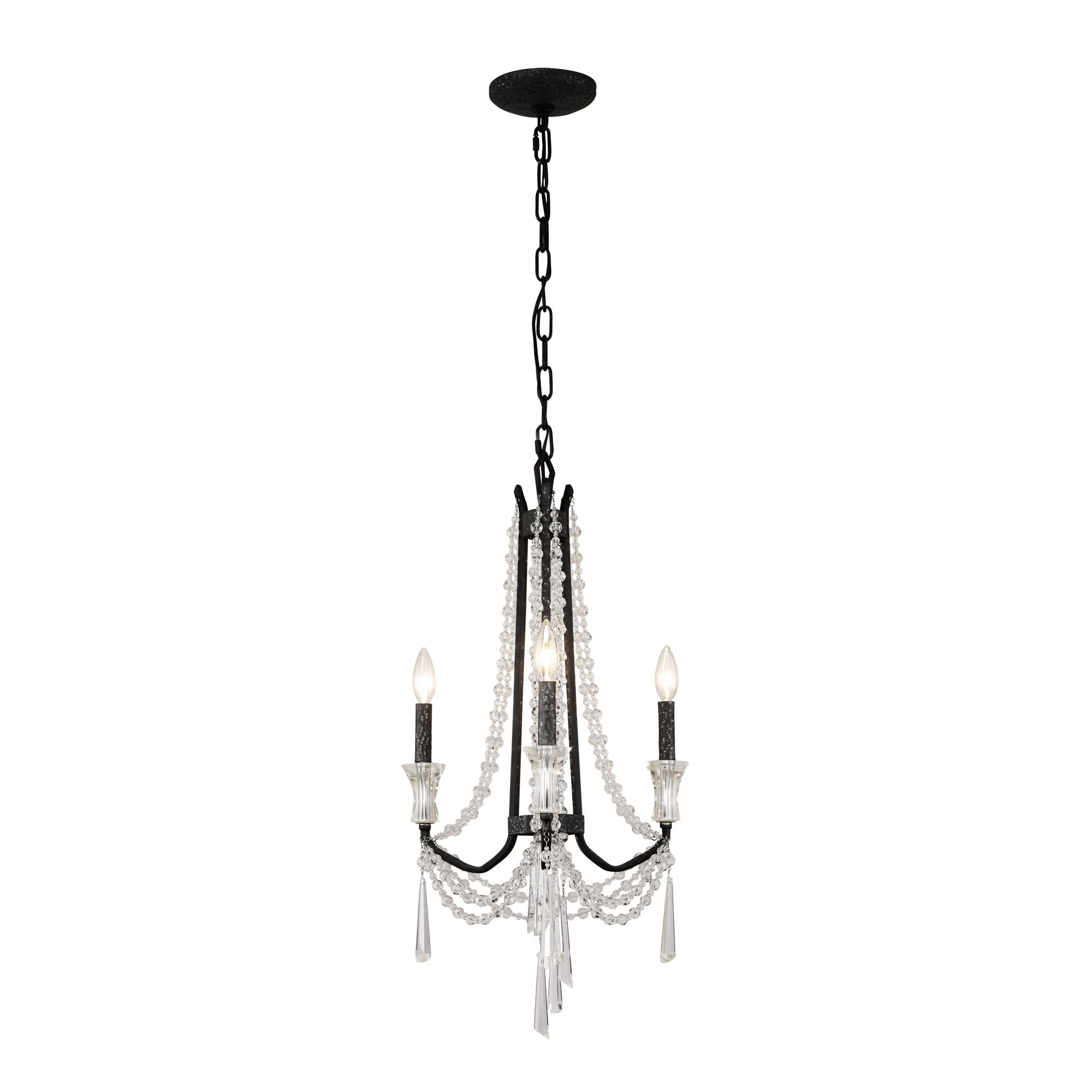 Barcelona 3 Light Crystal Chandelier - Onyx