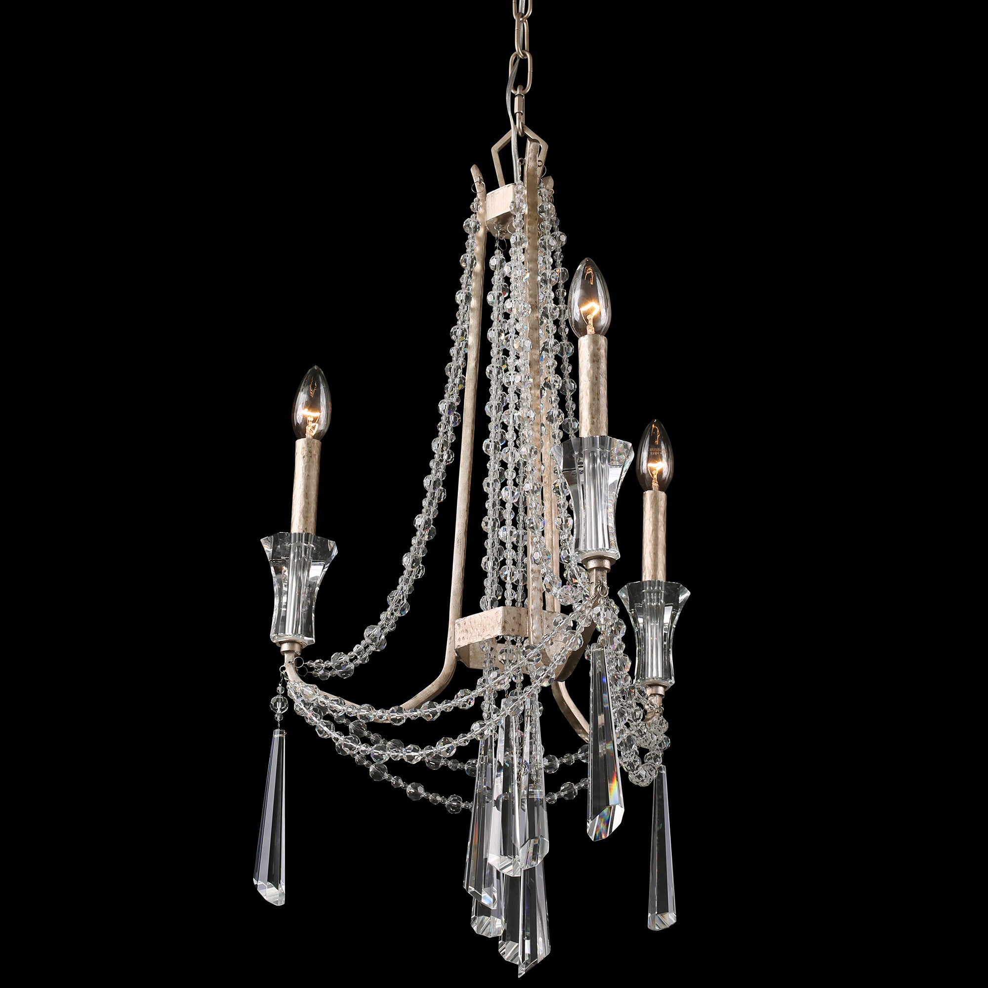 Barcelona 3 Light Crystal Chandelier - Transcend Silver