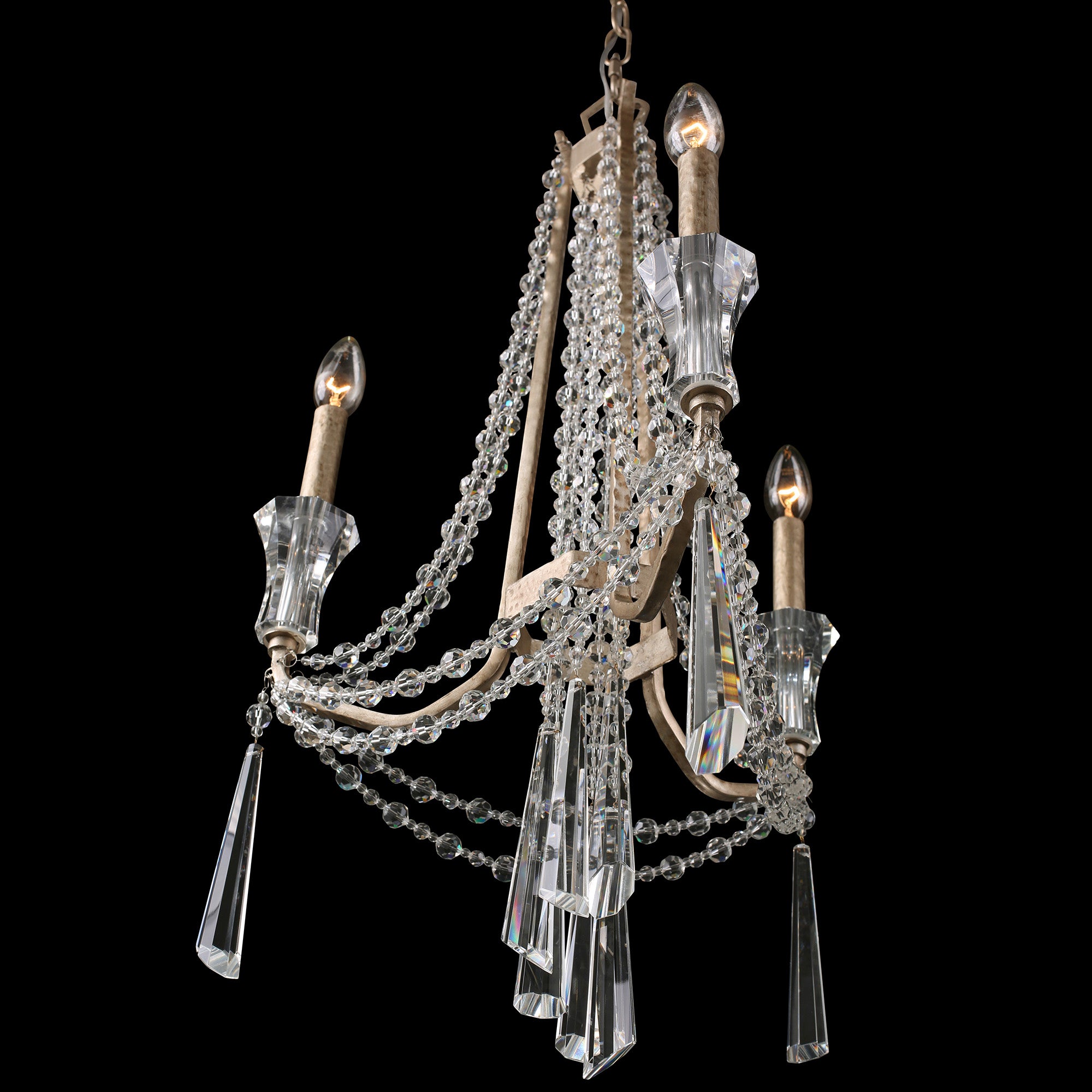 Barcelona 3 Light Crystal Chandelier - Transcend Silver