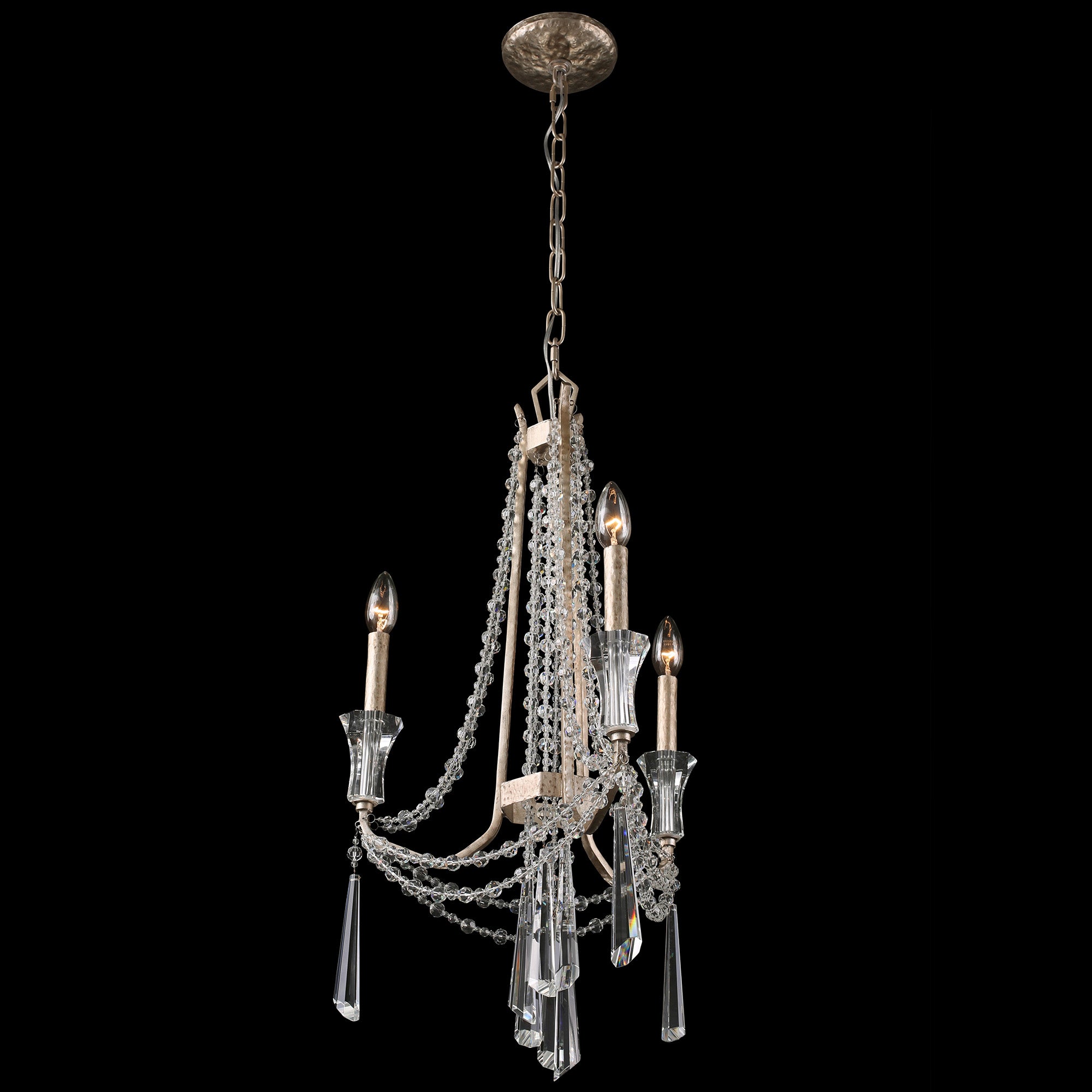 Barcelona 3 Light Crystal Chandelier - Transcend Silver
