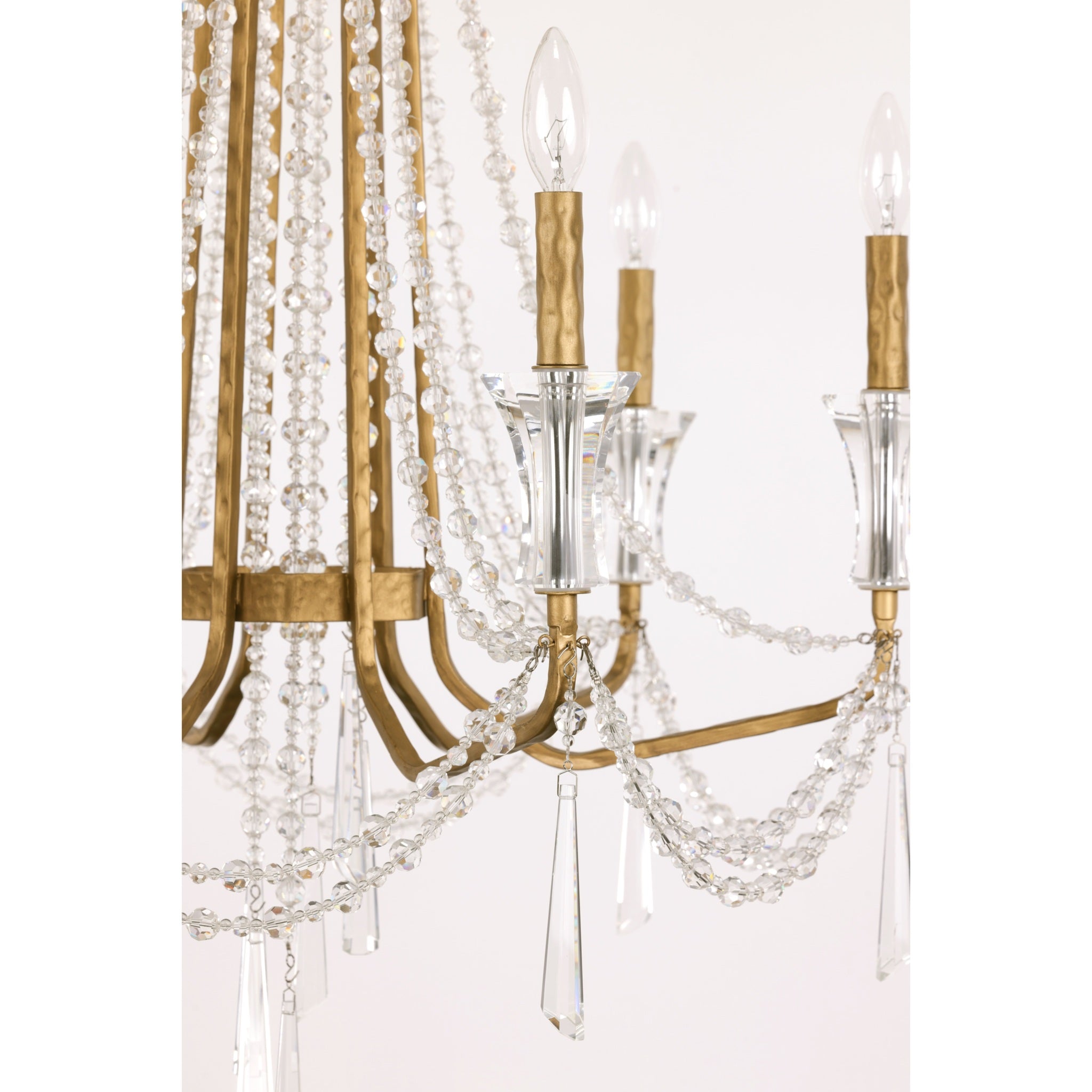 Barcelona 6 Light Crystal Chandelier - Brass Kisser