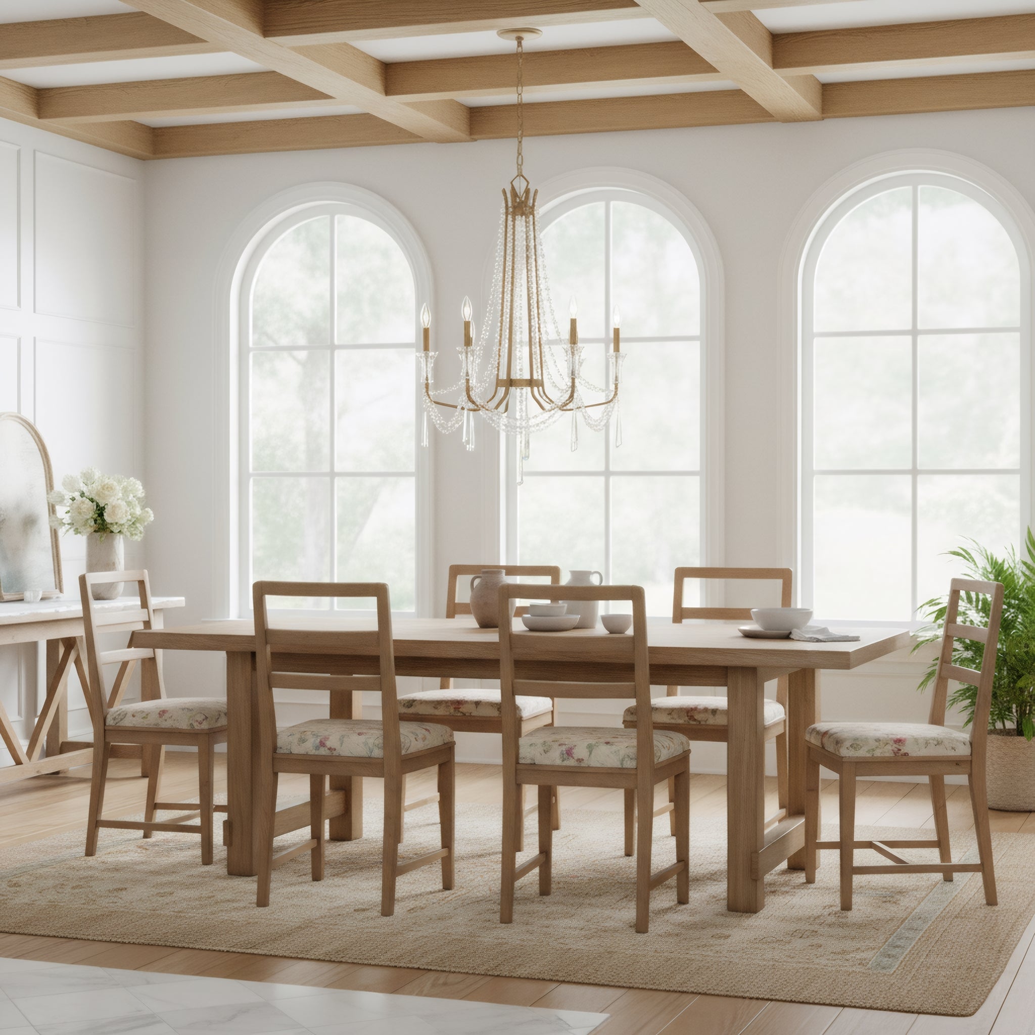 Barcelona 6 Light Crystal Chandelier - Brass Kisser