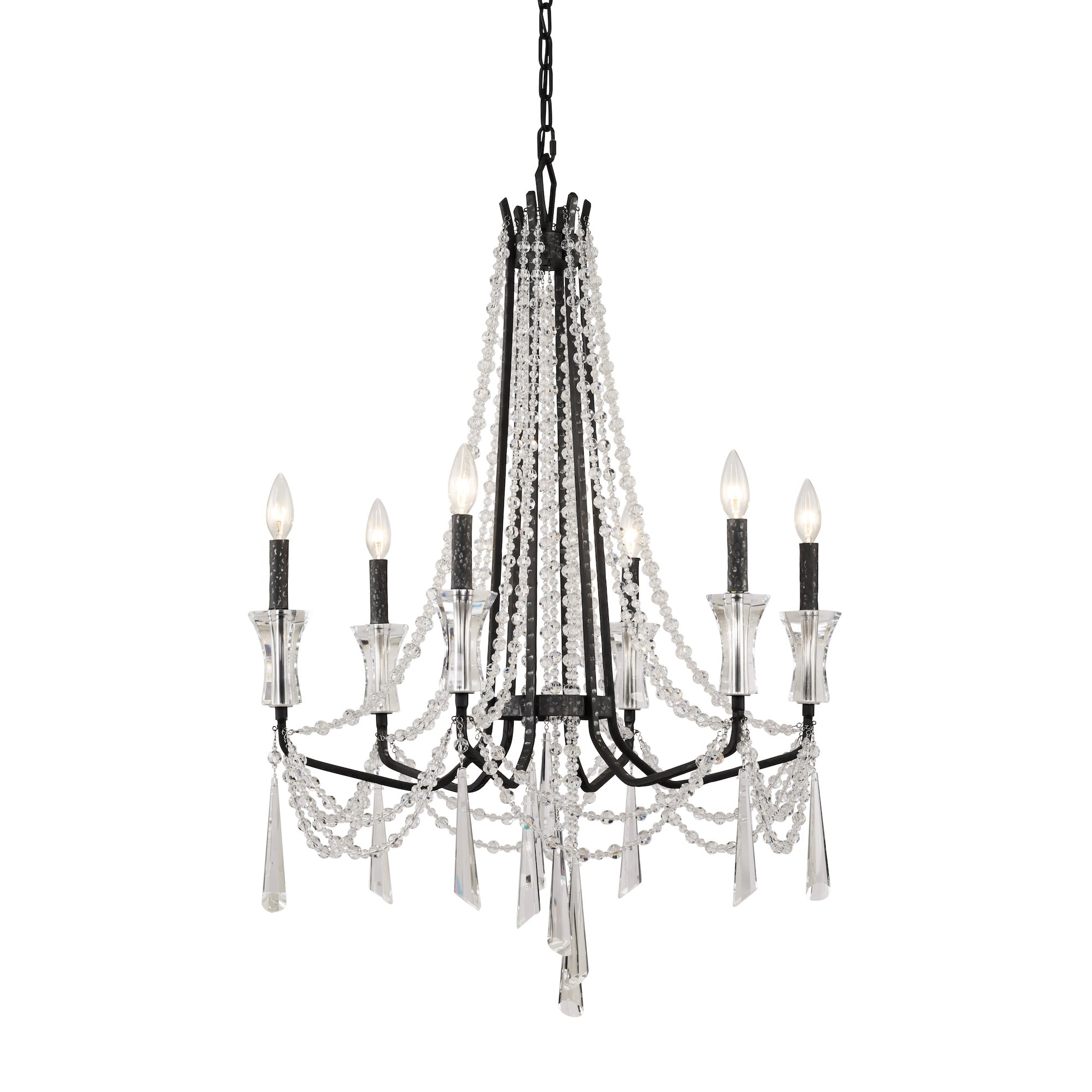 Barcelona 6 Light Crystal Chandelier - Onyx