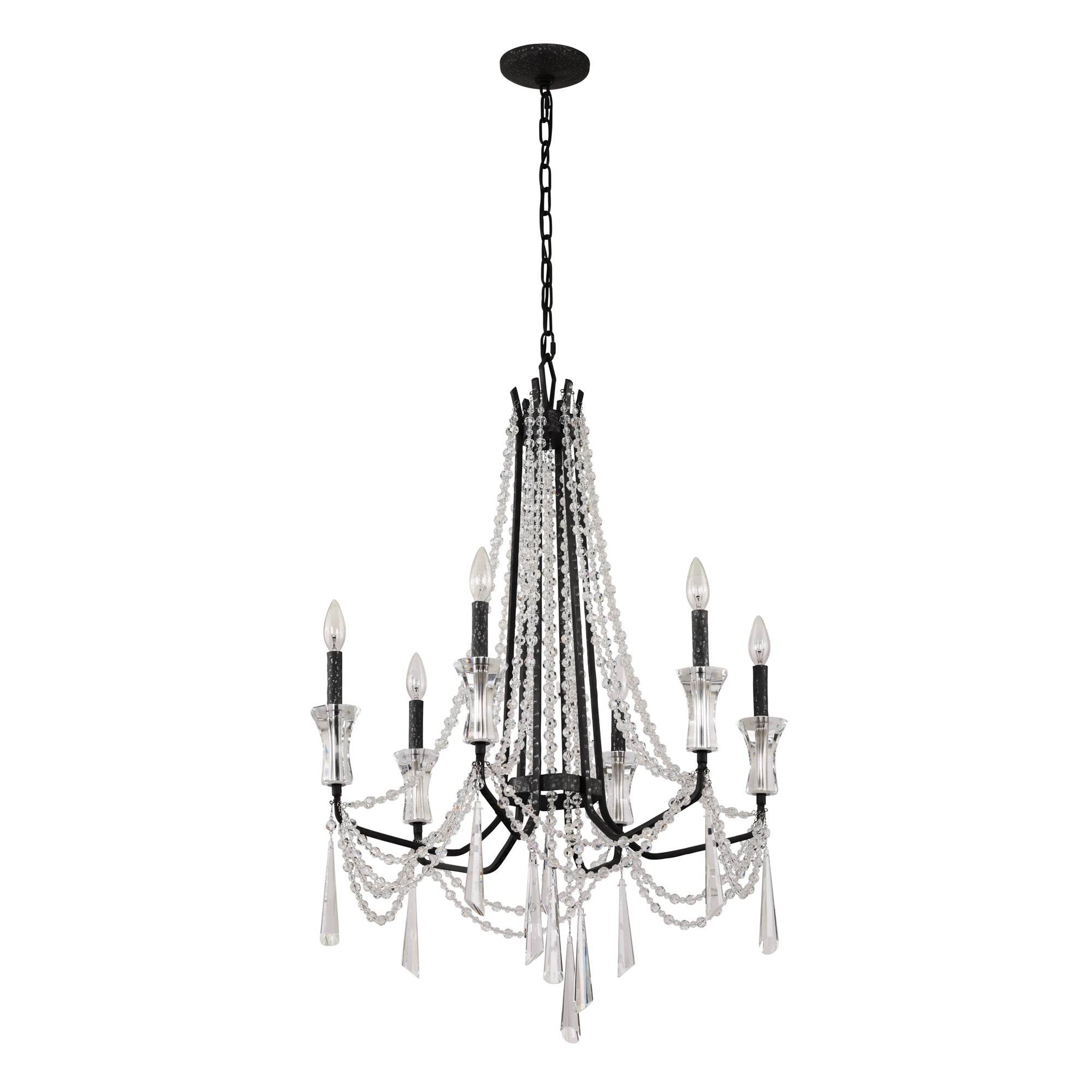 Barcelona 6 Light Crystal Chandelier - Onyx