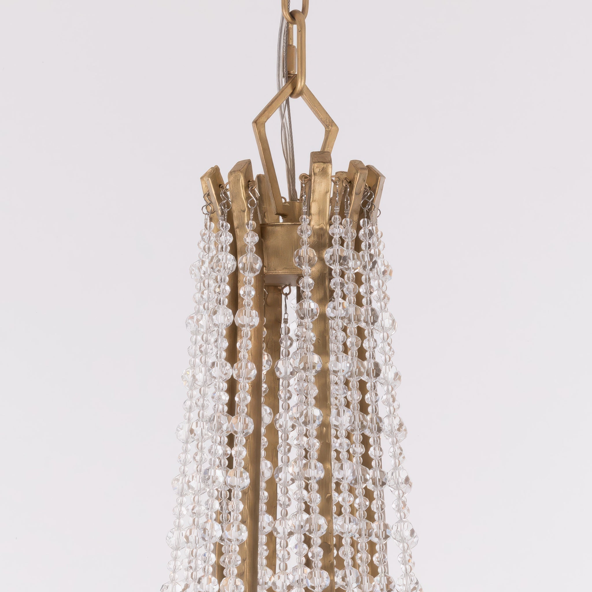 Barcelona 9 Light 2-Tier Crystal Chandelier - Brass Kisser