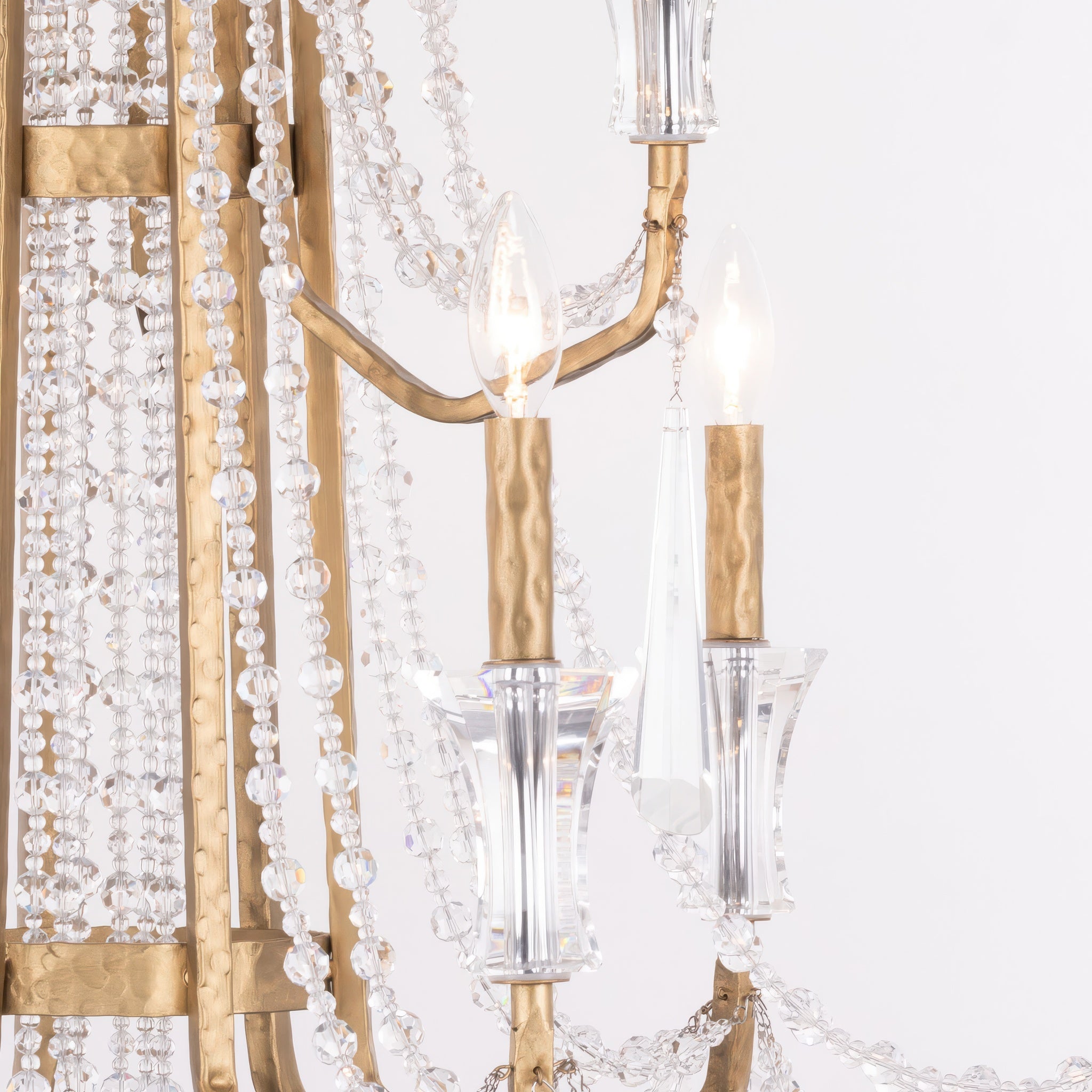 Barcelona 9 Light 2-Tier Crystal Chandelier - Brass Kisser