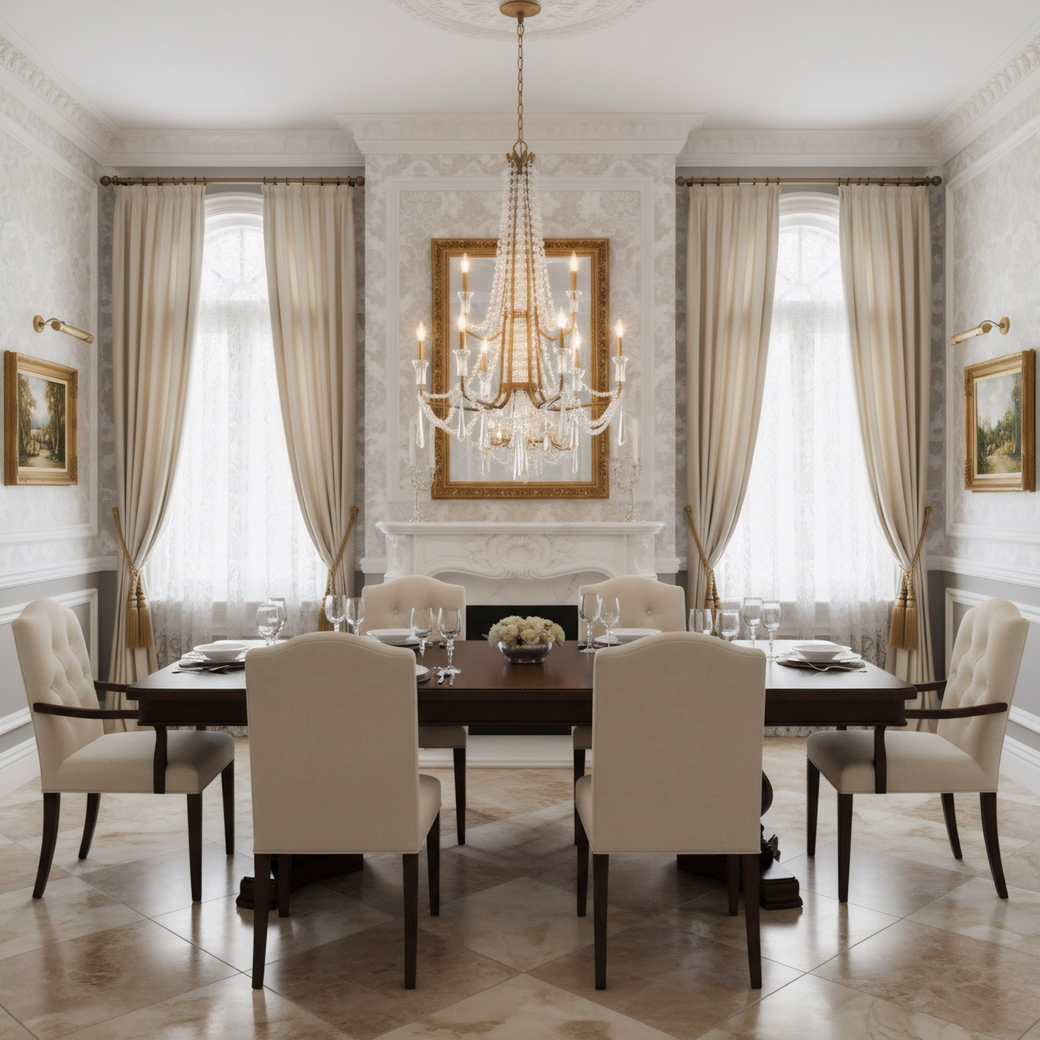 Barcelona 9 Light 2-Tier Crystal Chandelier - Brass Kisser