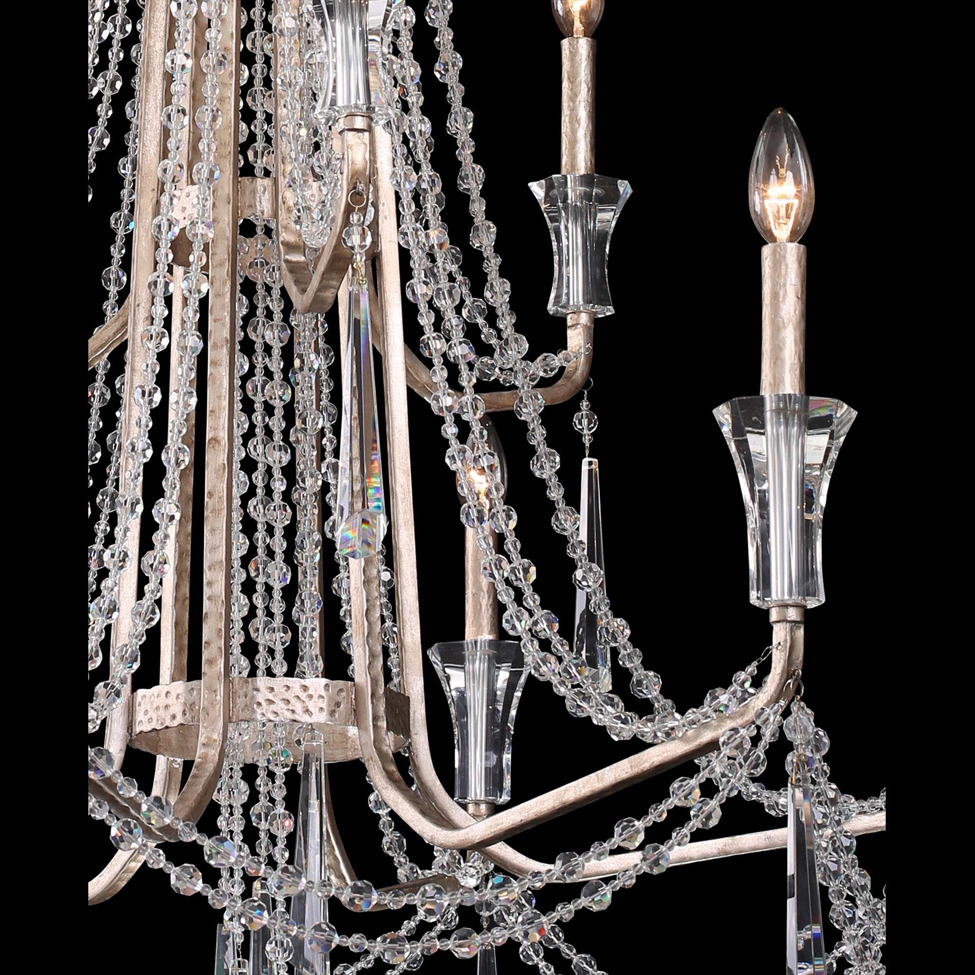 Barcelona 9 Light 2-Tier Crystal Chandelier - Transcend Silver