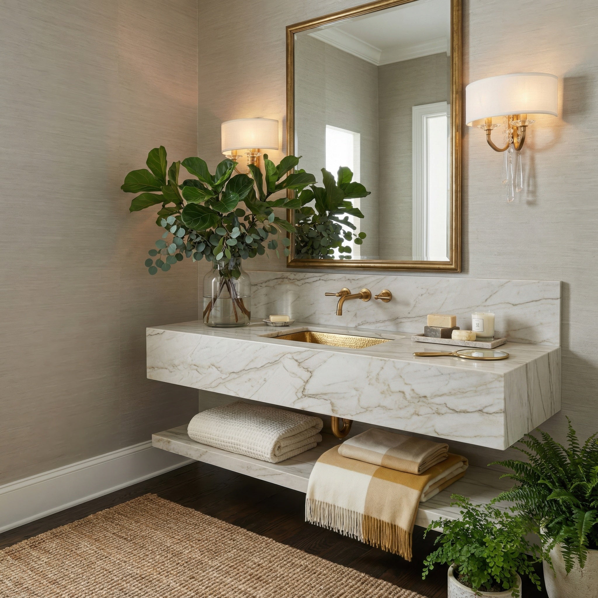 Barcelona 2 Light Sconce with Shade - Brass Kisser