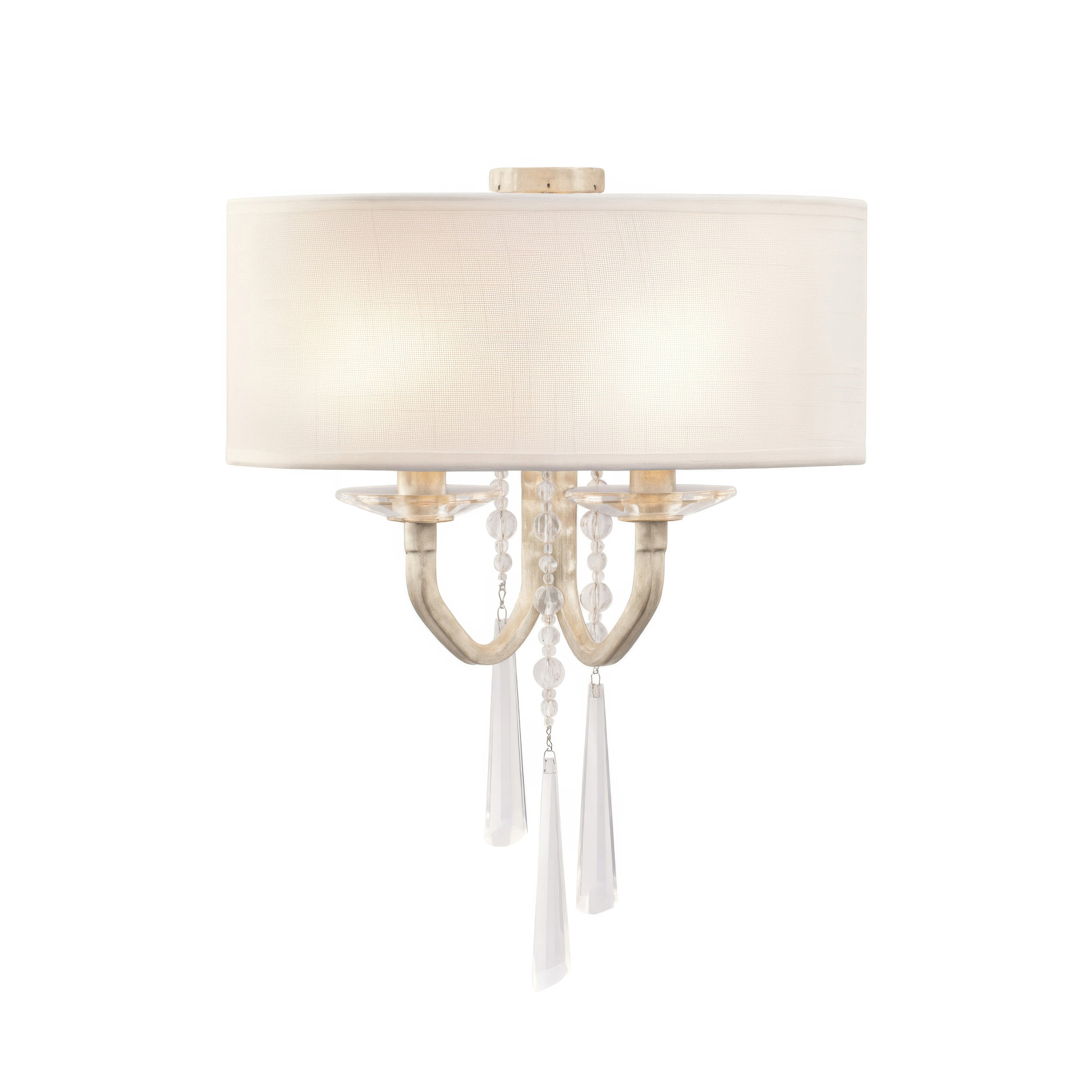 Barcelona 2 Light Sconce with Shade - Transcend Silver