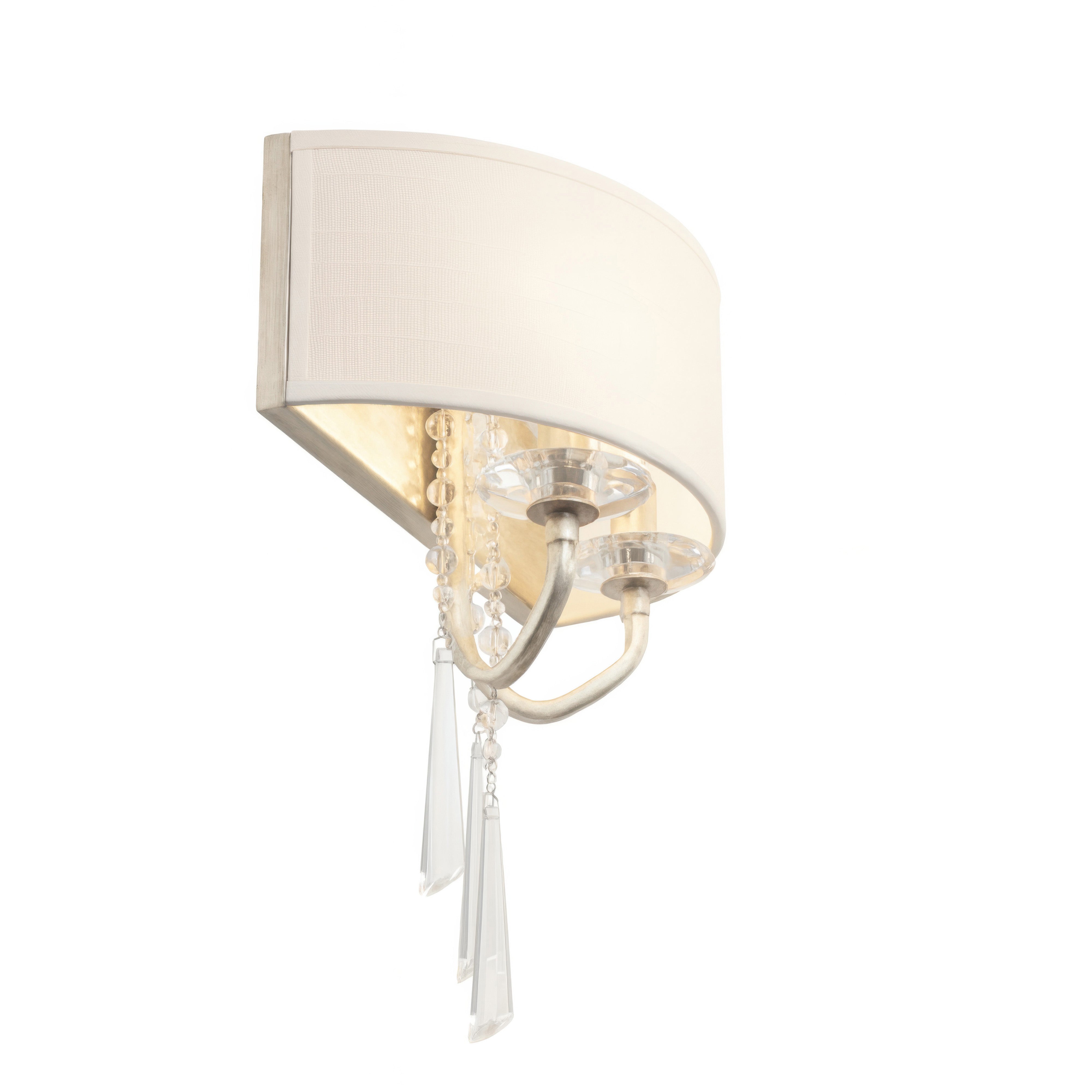 Barcelona 2 Light Sconce with Shade - Transcend Silver