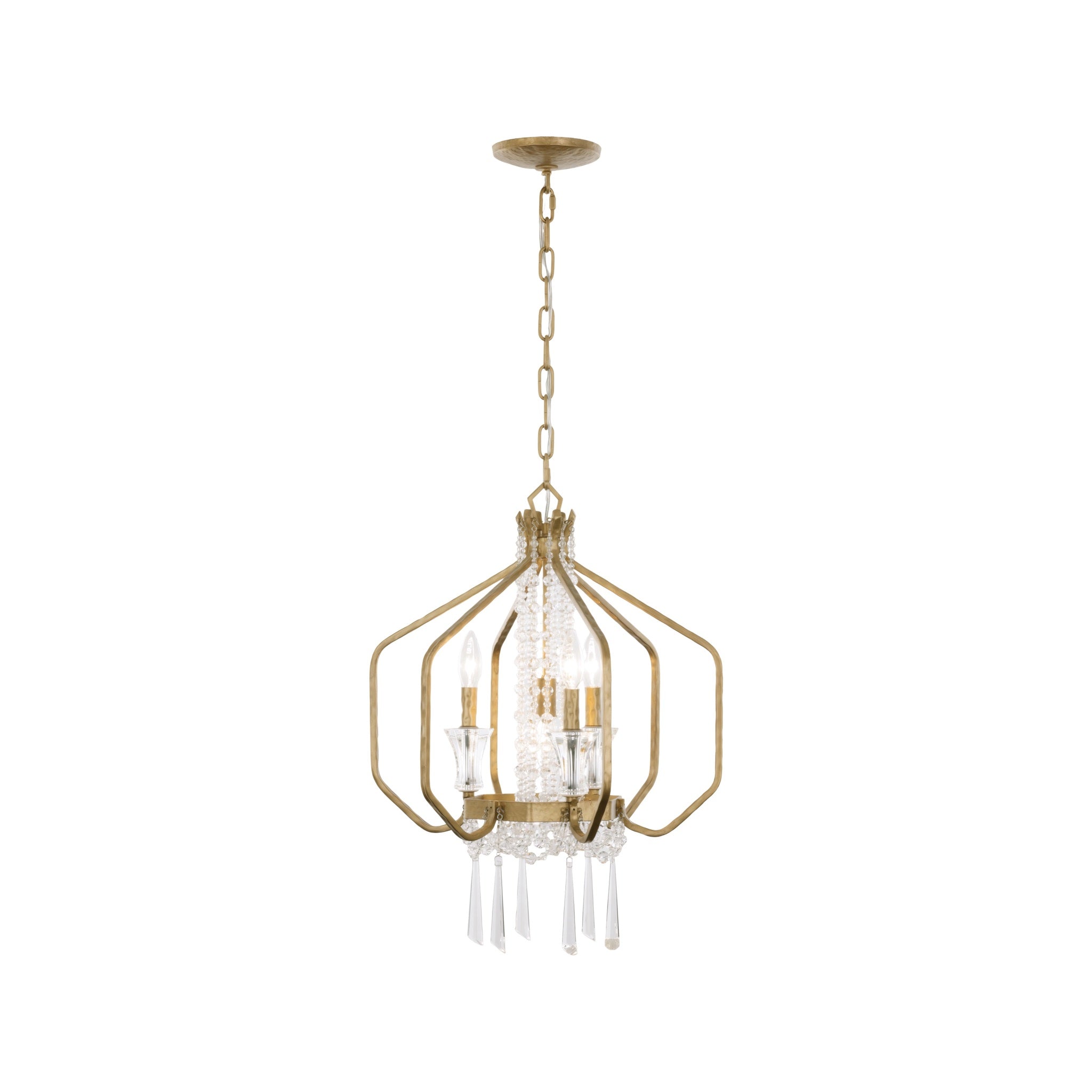 Barcelona 4 Light Crystal Pendant - Brass Kisser