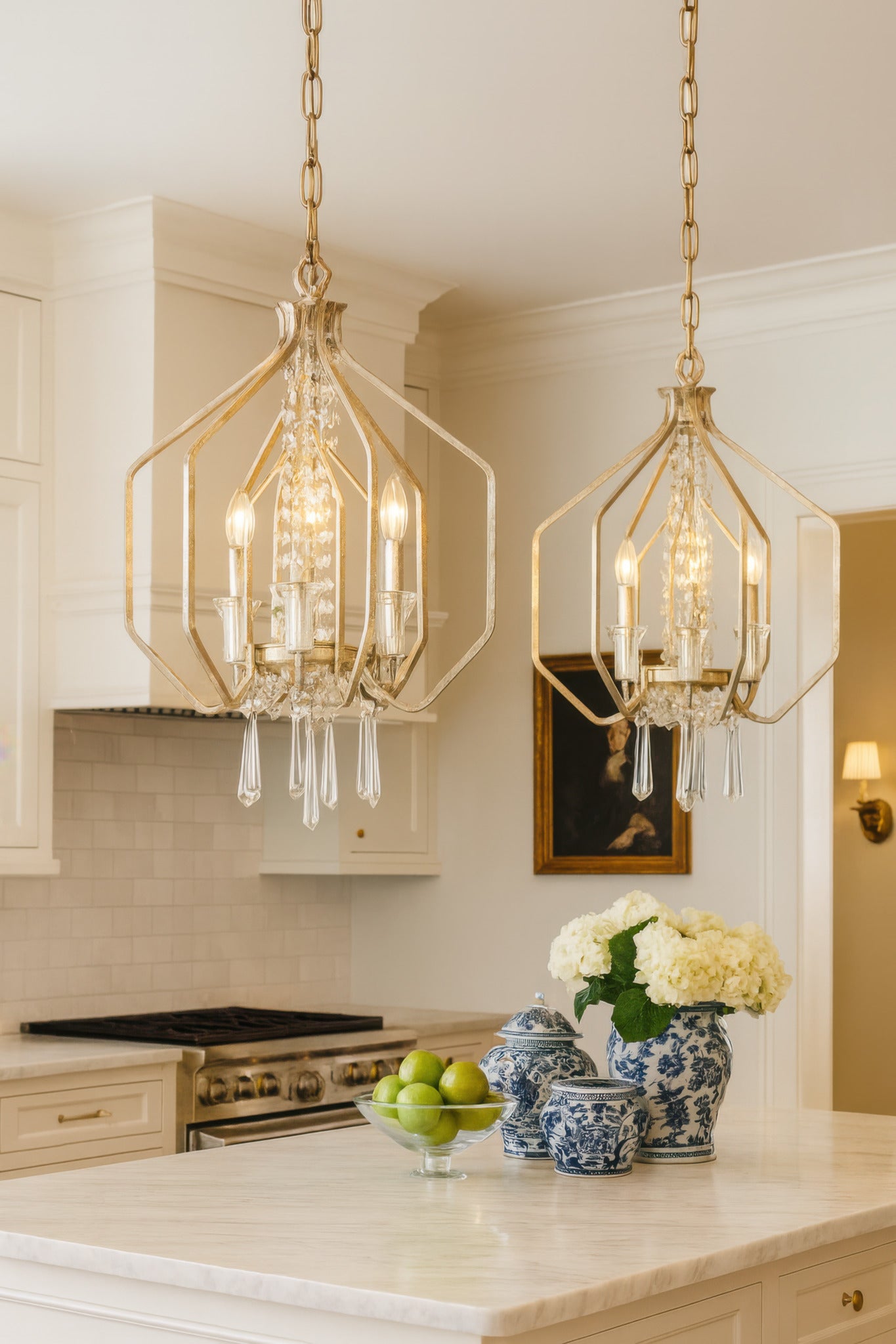 Barcelona 4 Light Crystal Pendant - Transcend Silver