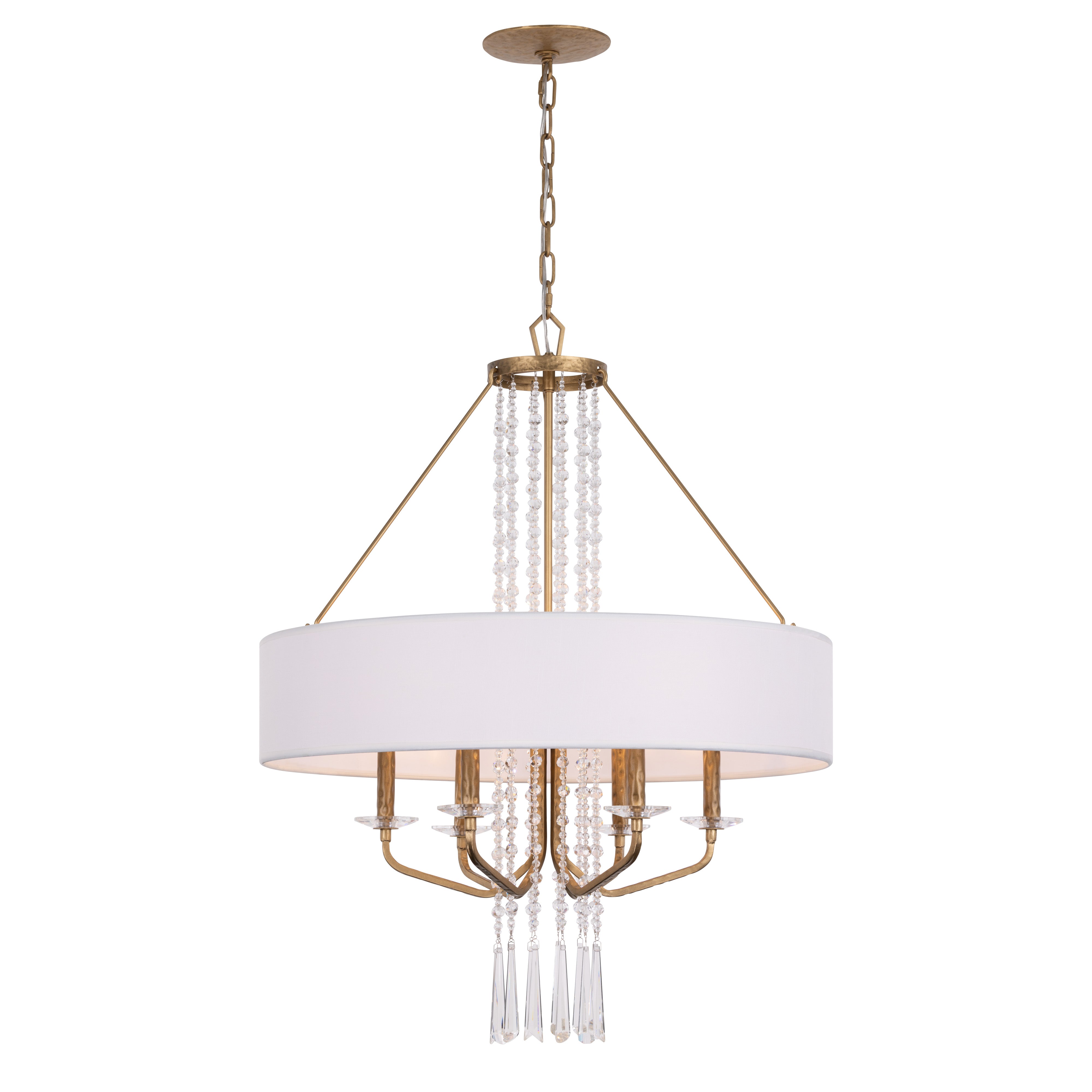 Barcelona 6 Light Pendant w/Shade - Brass Kisser