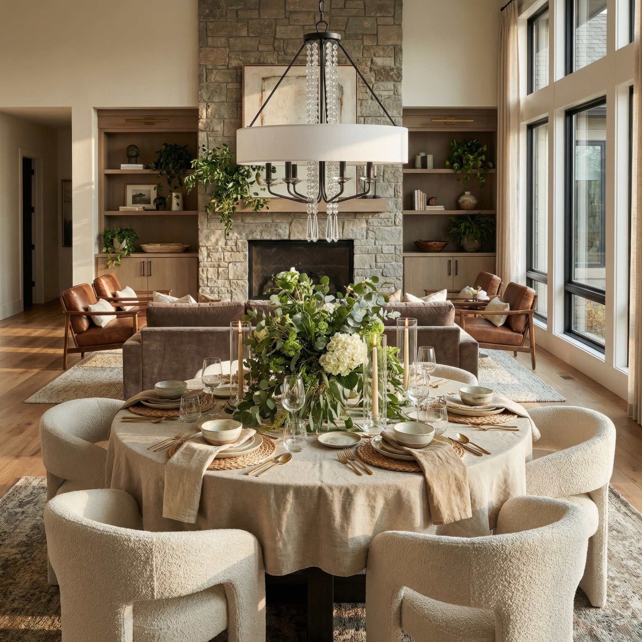 Barcelona 6 Light Pendant w/Shade - Onyx
