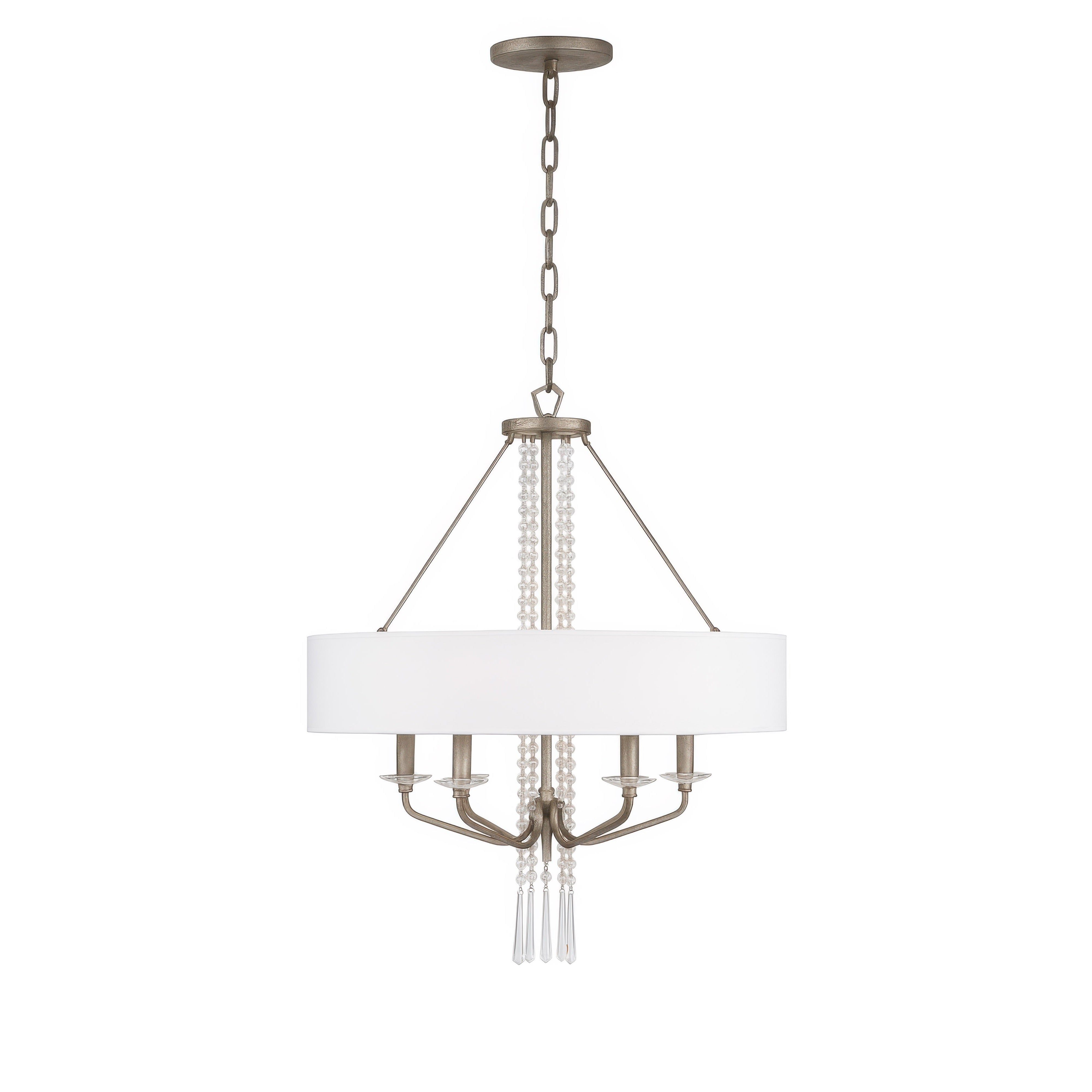Barcelona 6 Light Pendant w/Shade - Transcend Silver