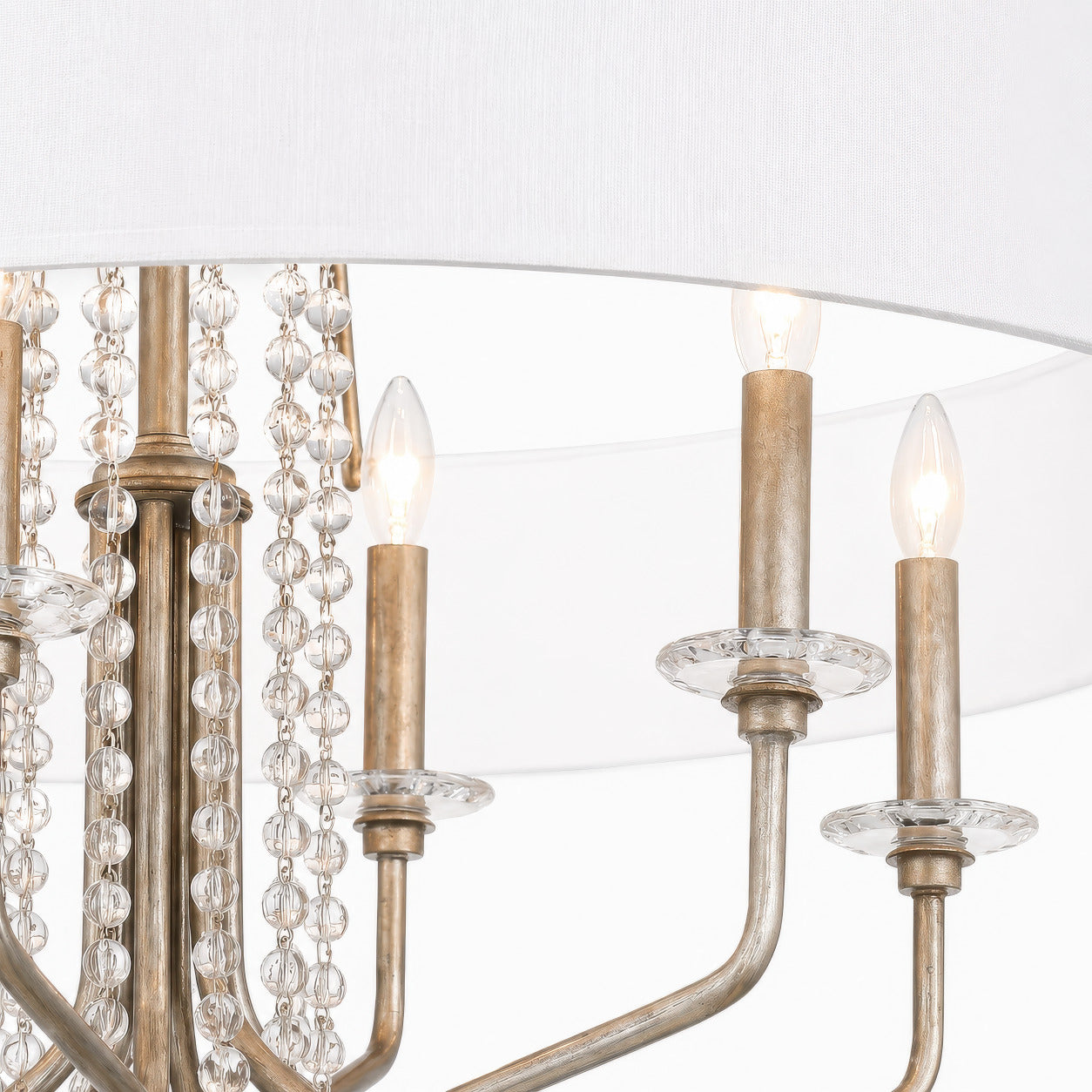 Barcelona 6 Light Pendant w/Shade - Transcend Silver