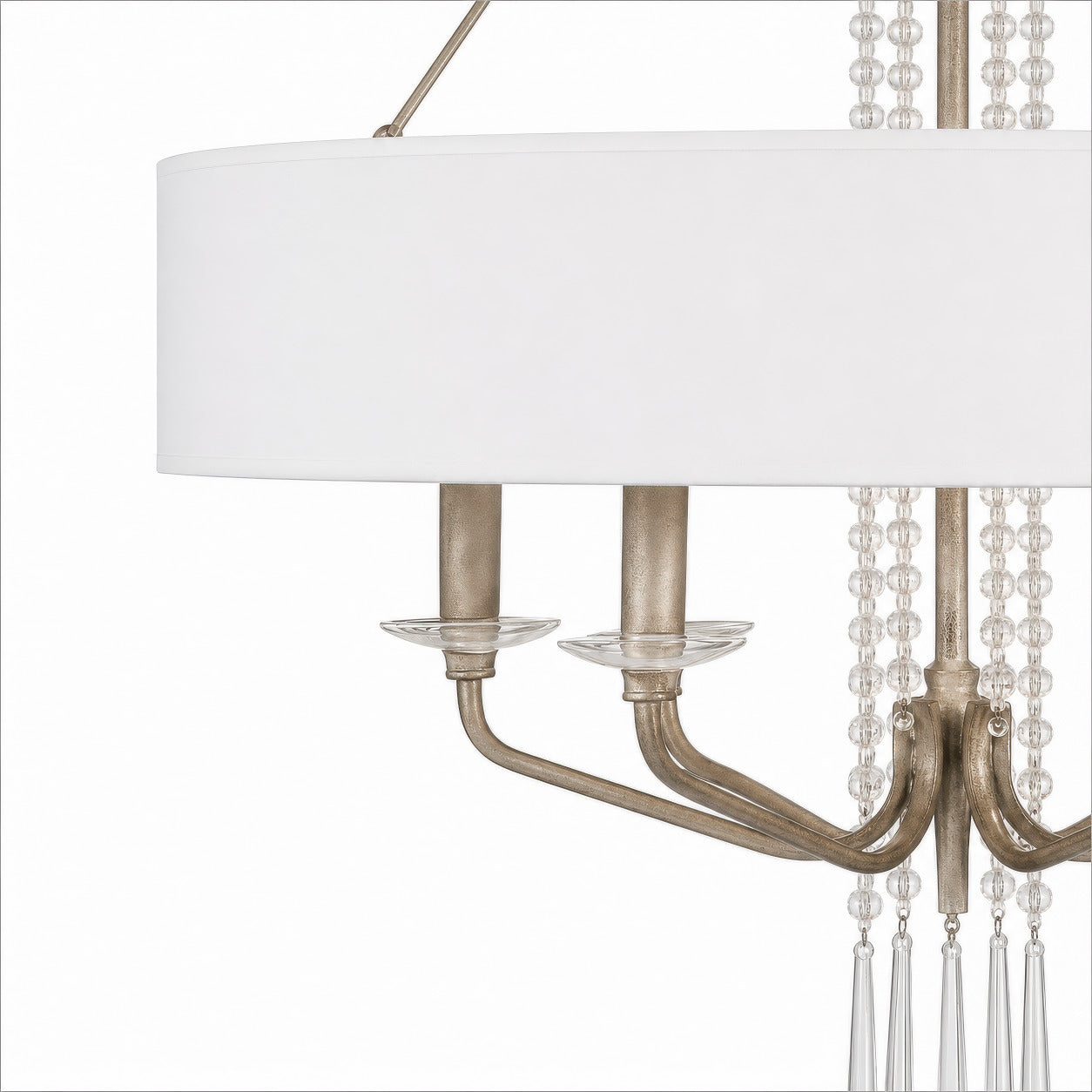 Barcelona 6 Light Pendant w/Shade - Transcend Silver
