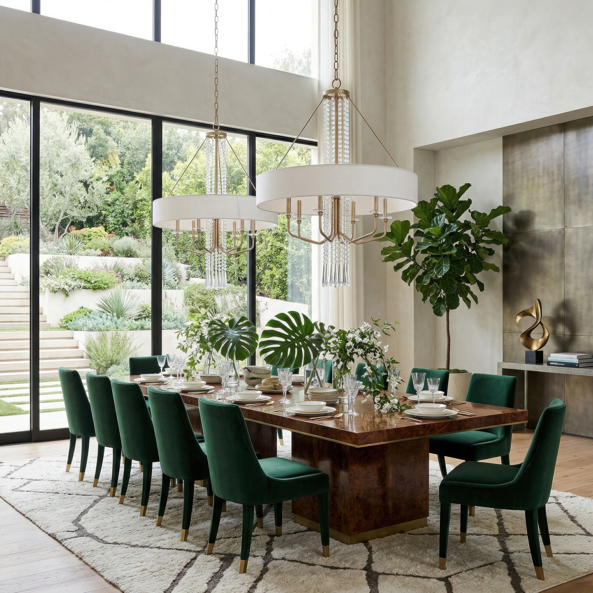 Barcelona 6 Light Pendant w/Shade - Transcend Silver