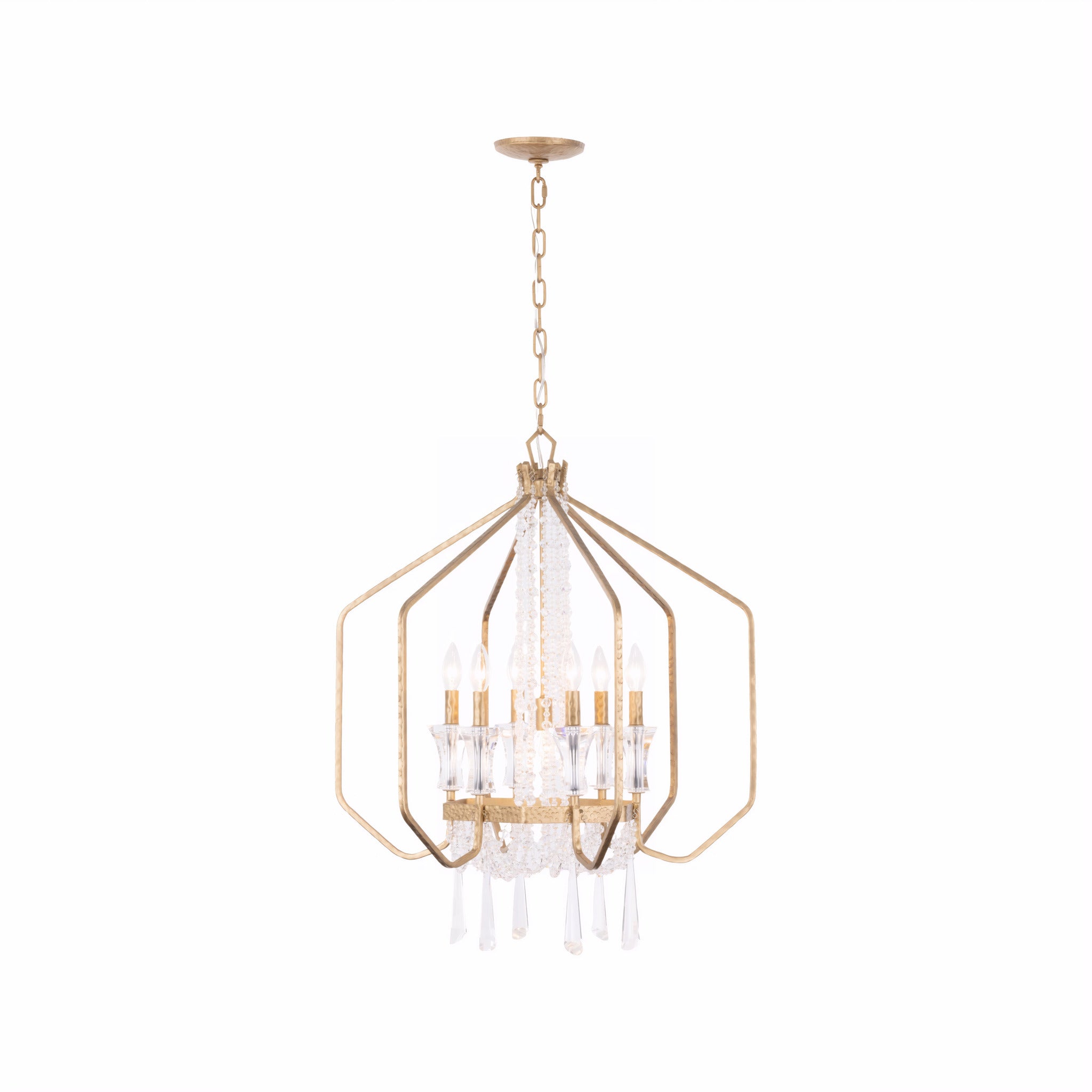Barcelona 7 Light Crystal Pendant - Brass Kisser