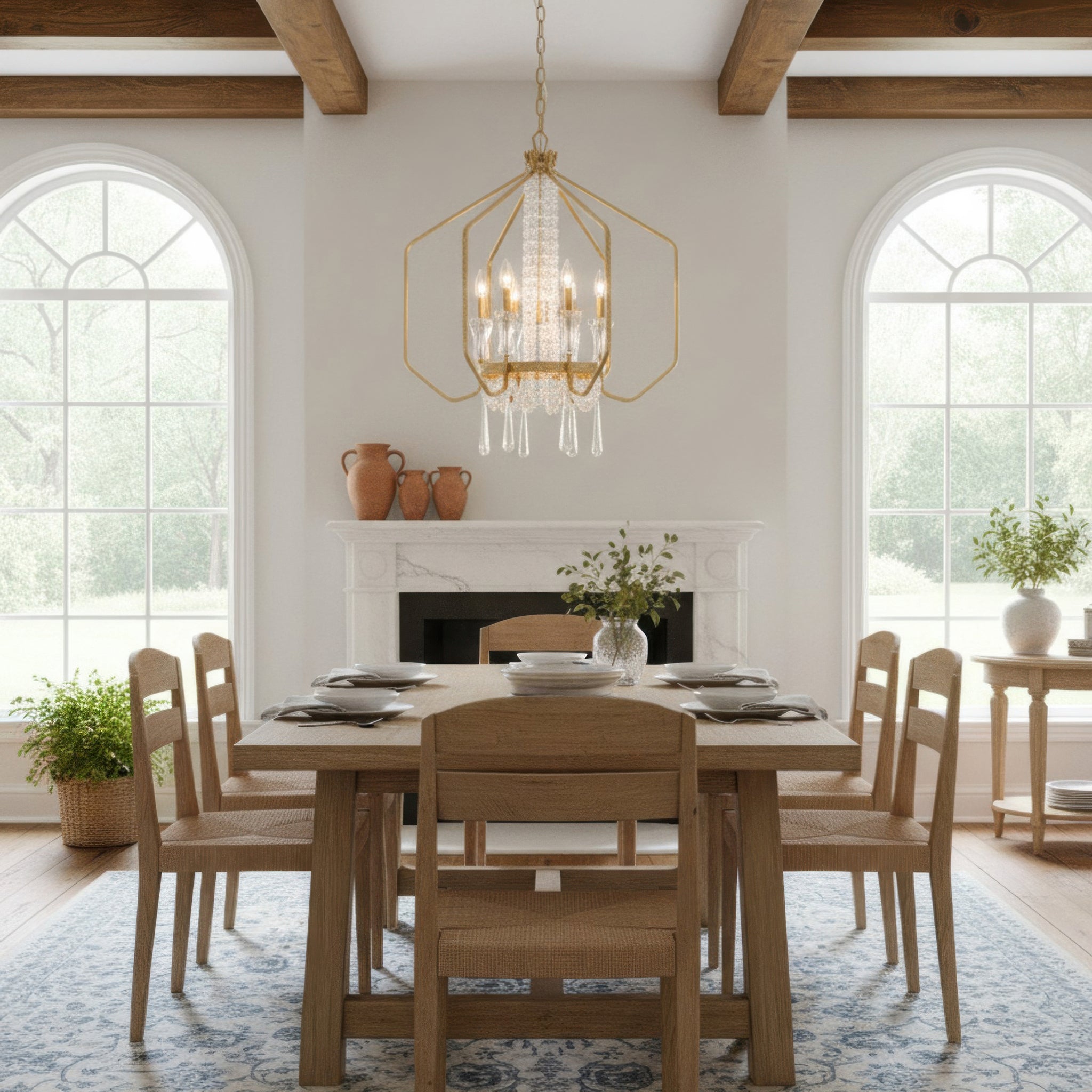 Barcelona 7 Light Crystal Pendant - Brass Kisser