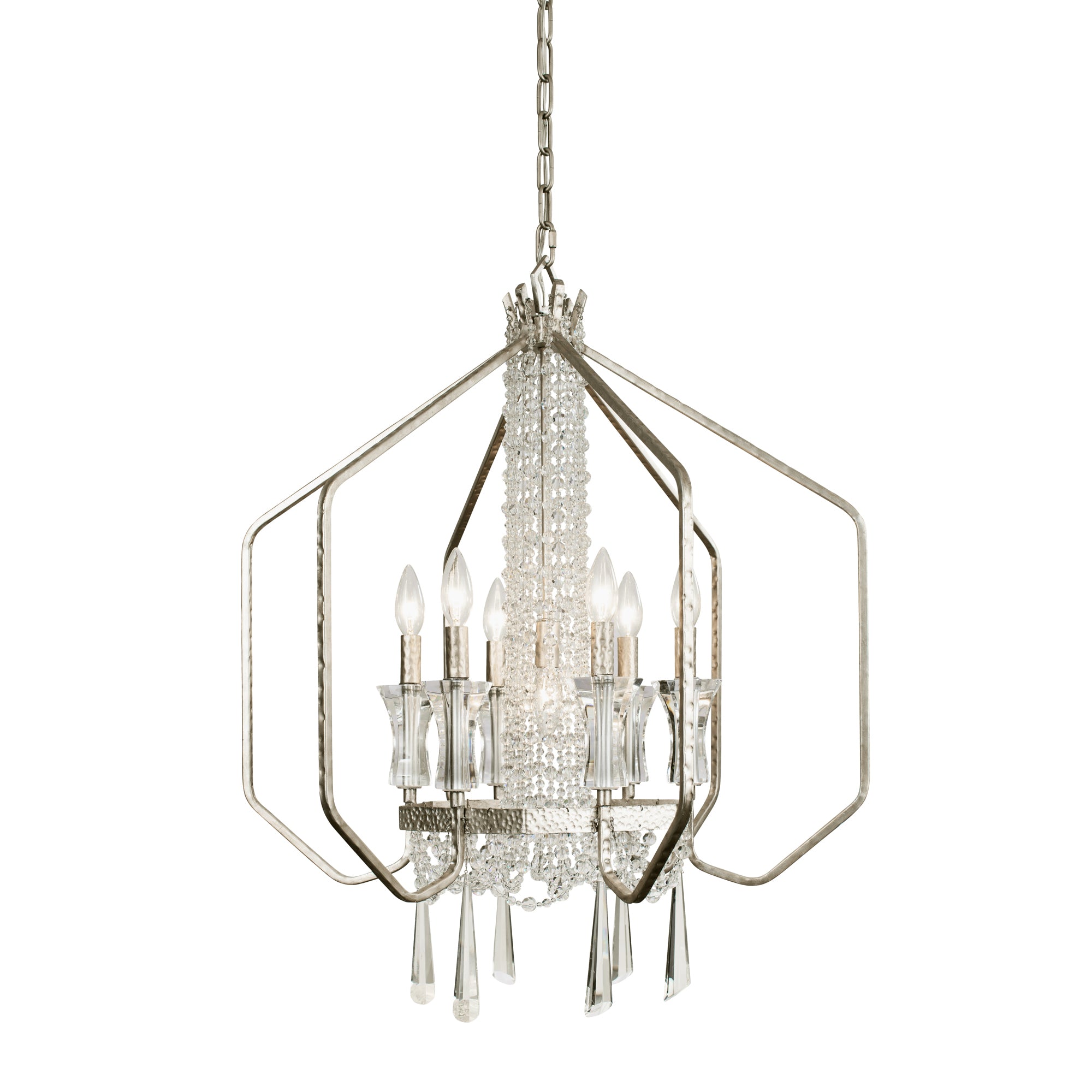 Barcelona 7 Light Crystal Pendant - Transcend Silver