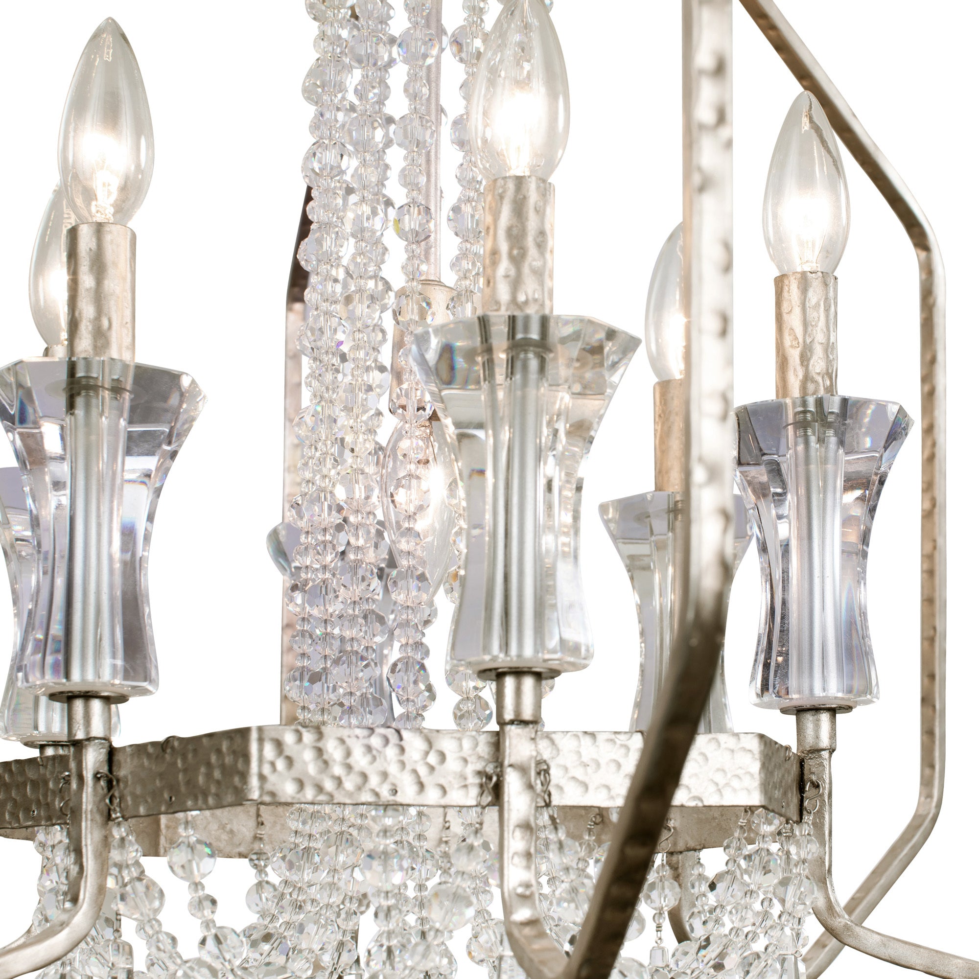 Barcelona 7 Light Crystal Pendant - Transcend Silver