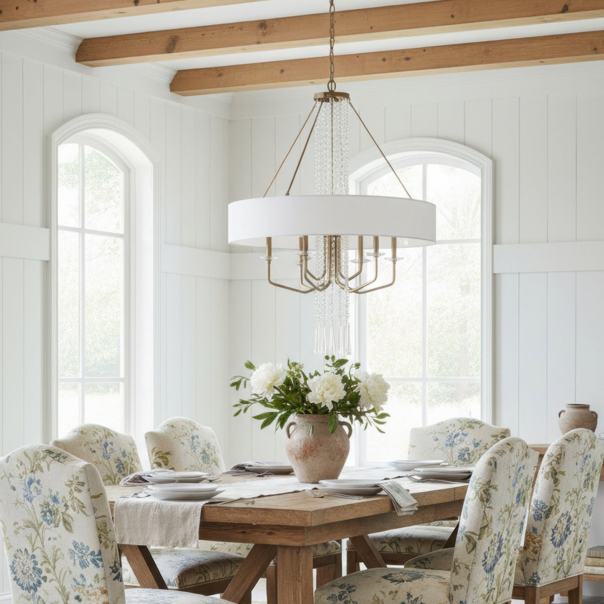 Barcelona 9 Light Pendant w/Shade - Brass Kisser