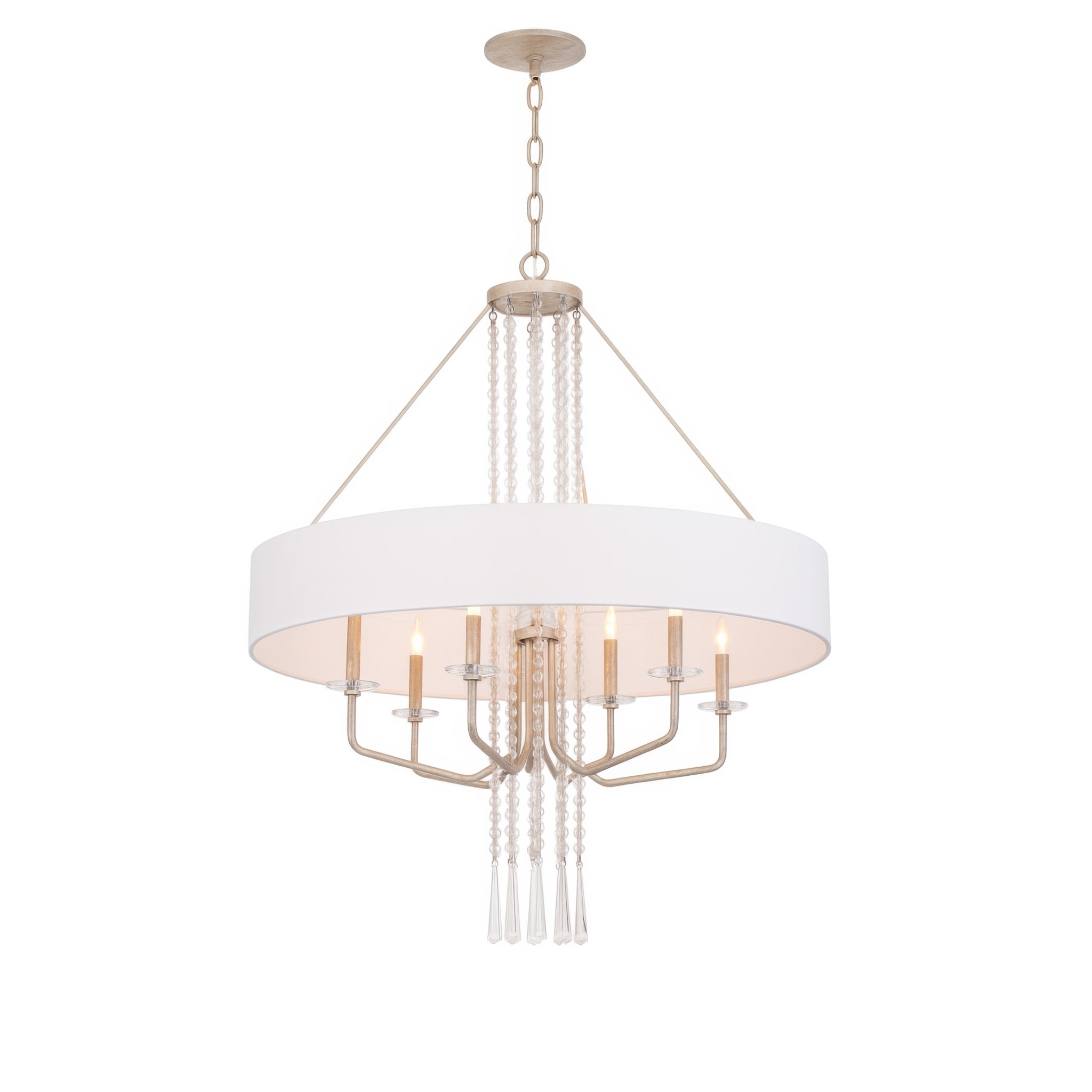 Barcelona 9 Light Pendant w/Shade - Transcend Silver
