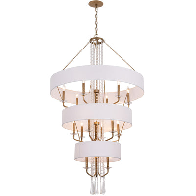 Barcelona 15 Light Pendant w/Shade - Brass Kisser