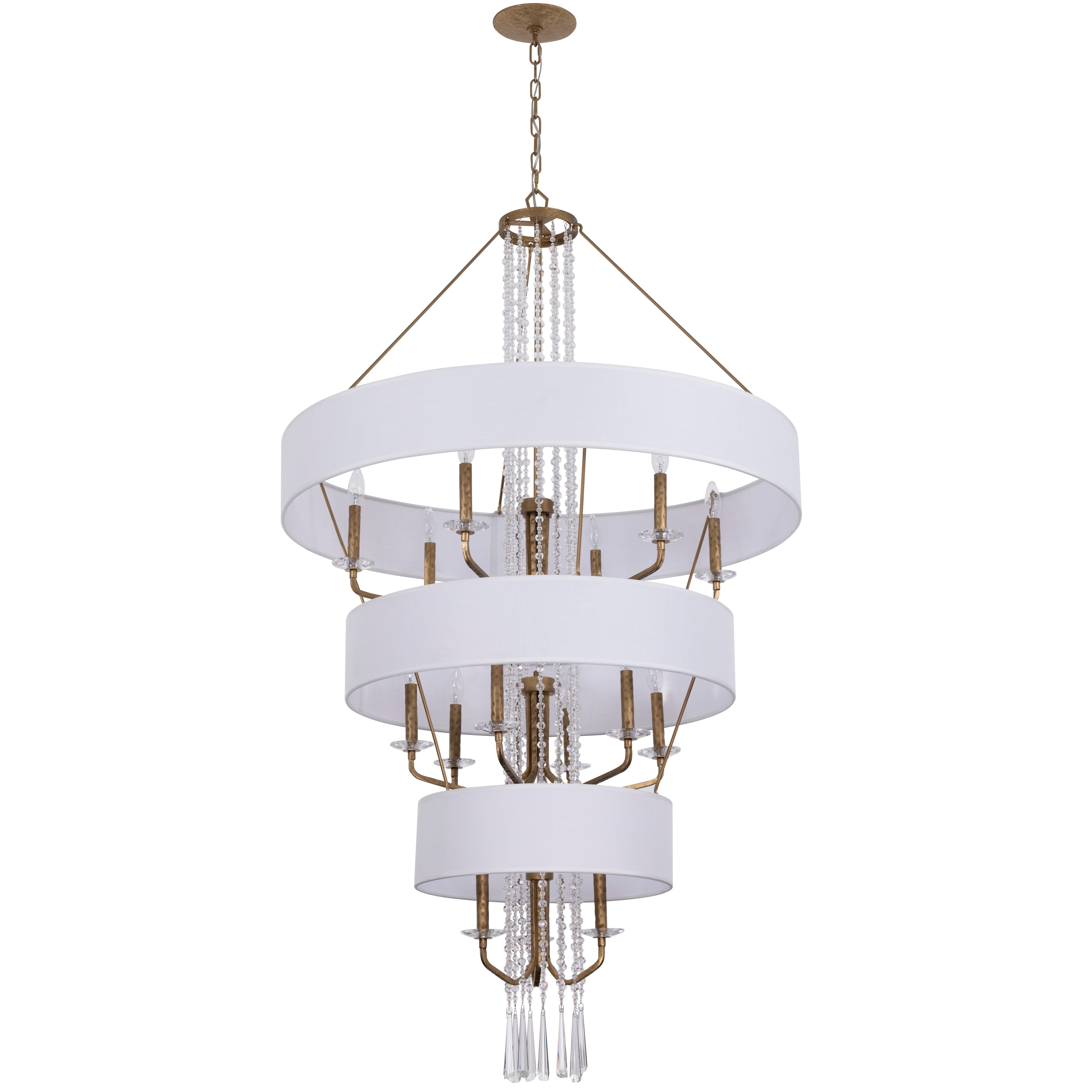 Barcelona 15 Light Pendant w/Shade - Brass Kisser