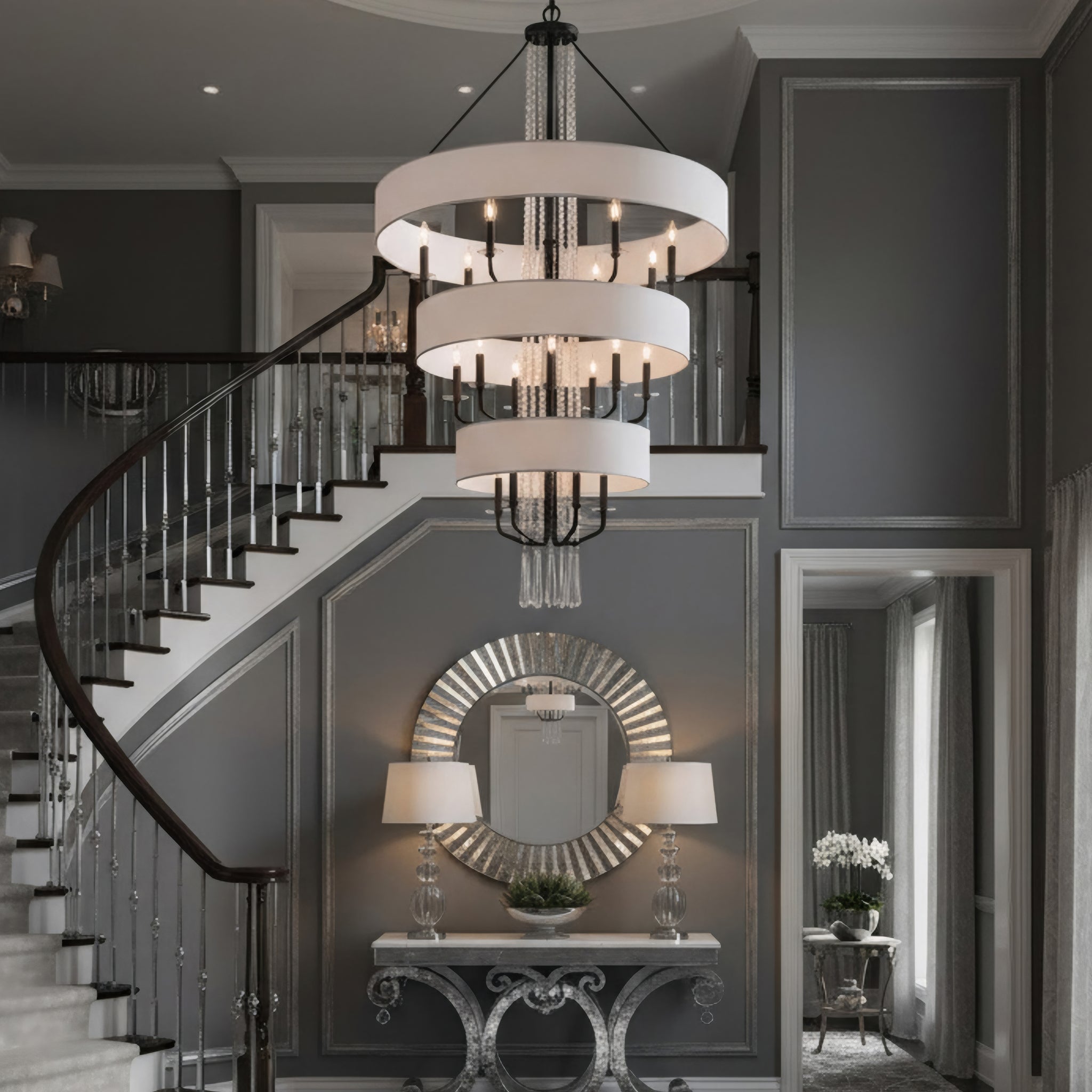 Barcelona 15 Light Pendant w/Shade - Onyx