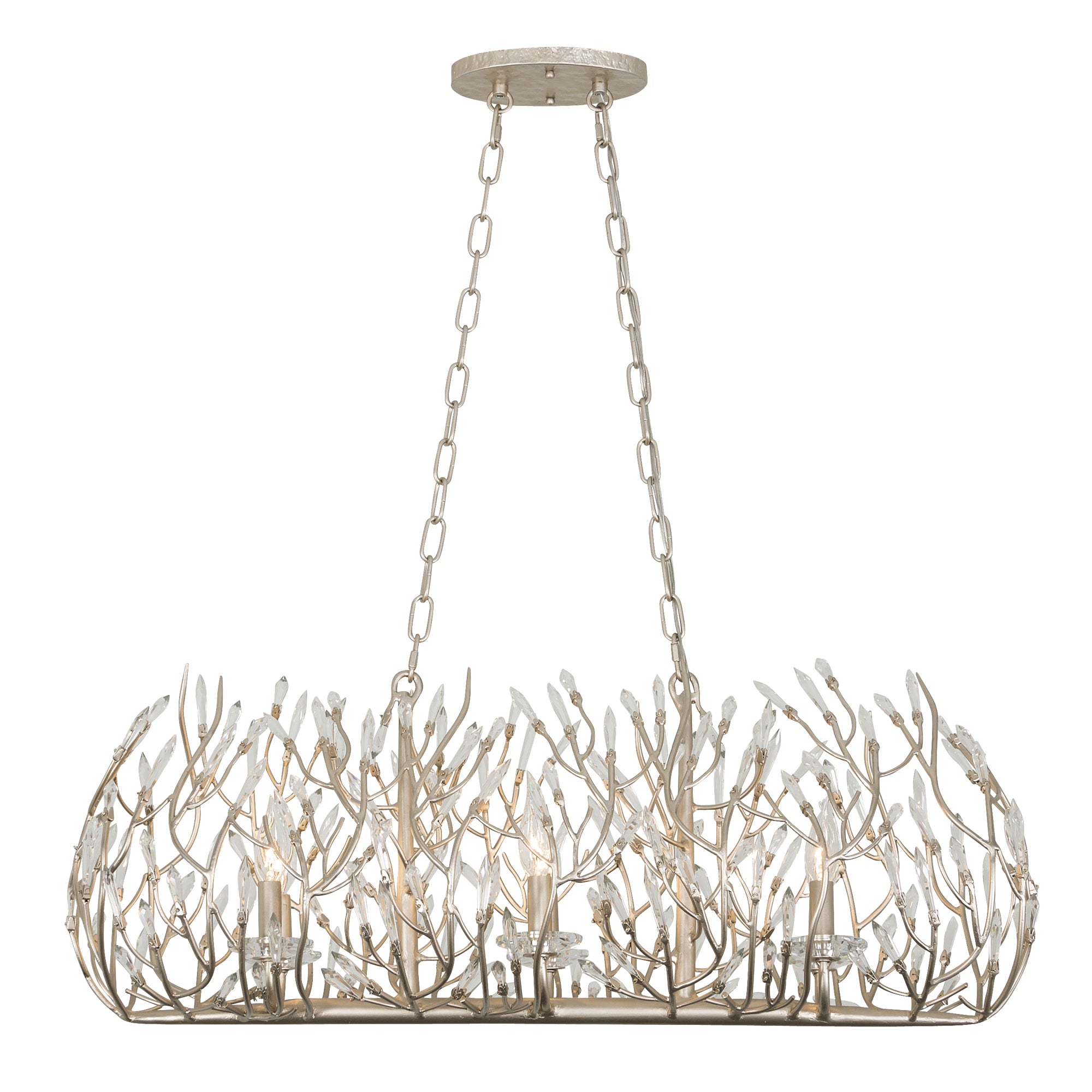 Bask 6 Light Crystal Linear Pendant - Gold Dust