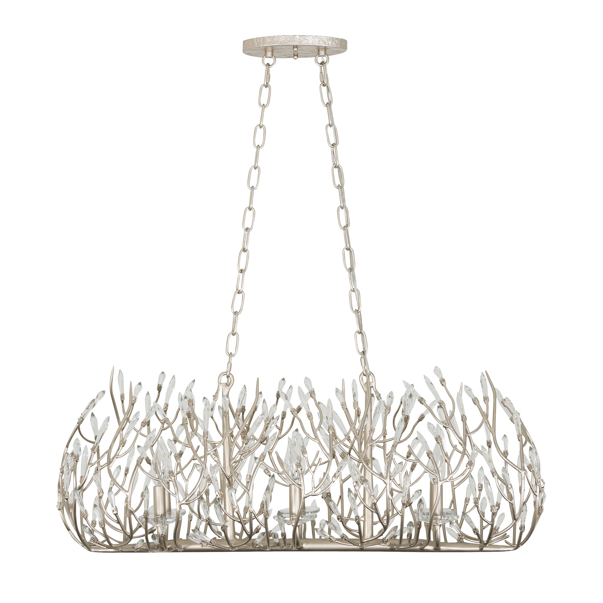 Bask 6 Light Crystal Linear Pendant - Gold Dust