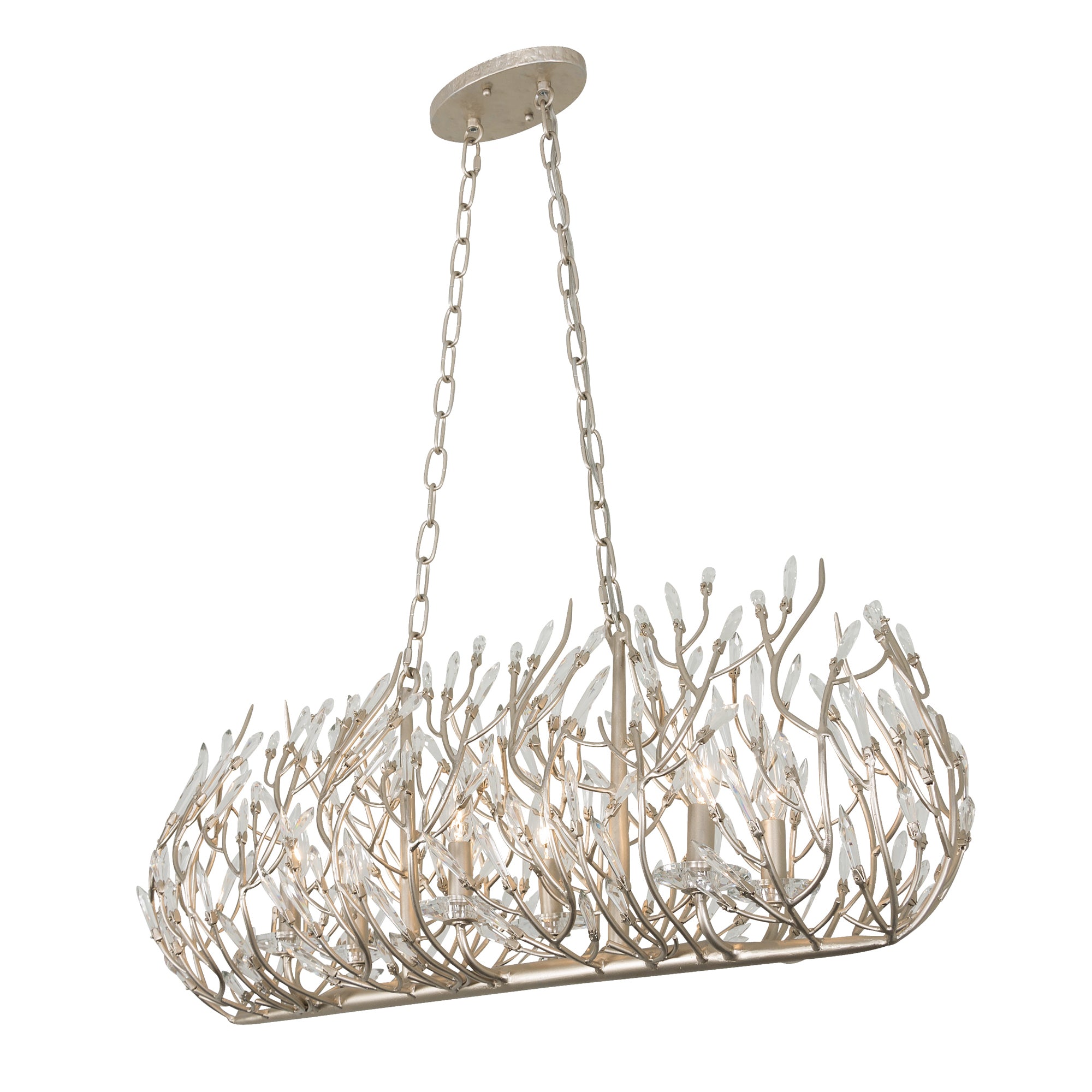 Bask 6 Light Crystal Linear Pendant - Gold Dust