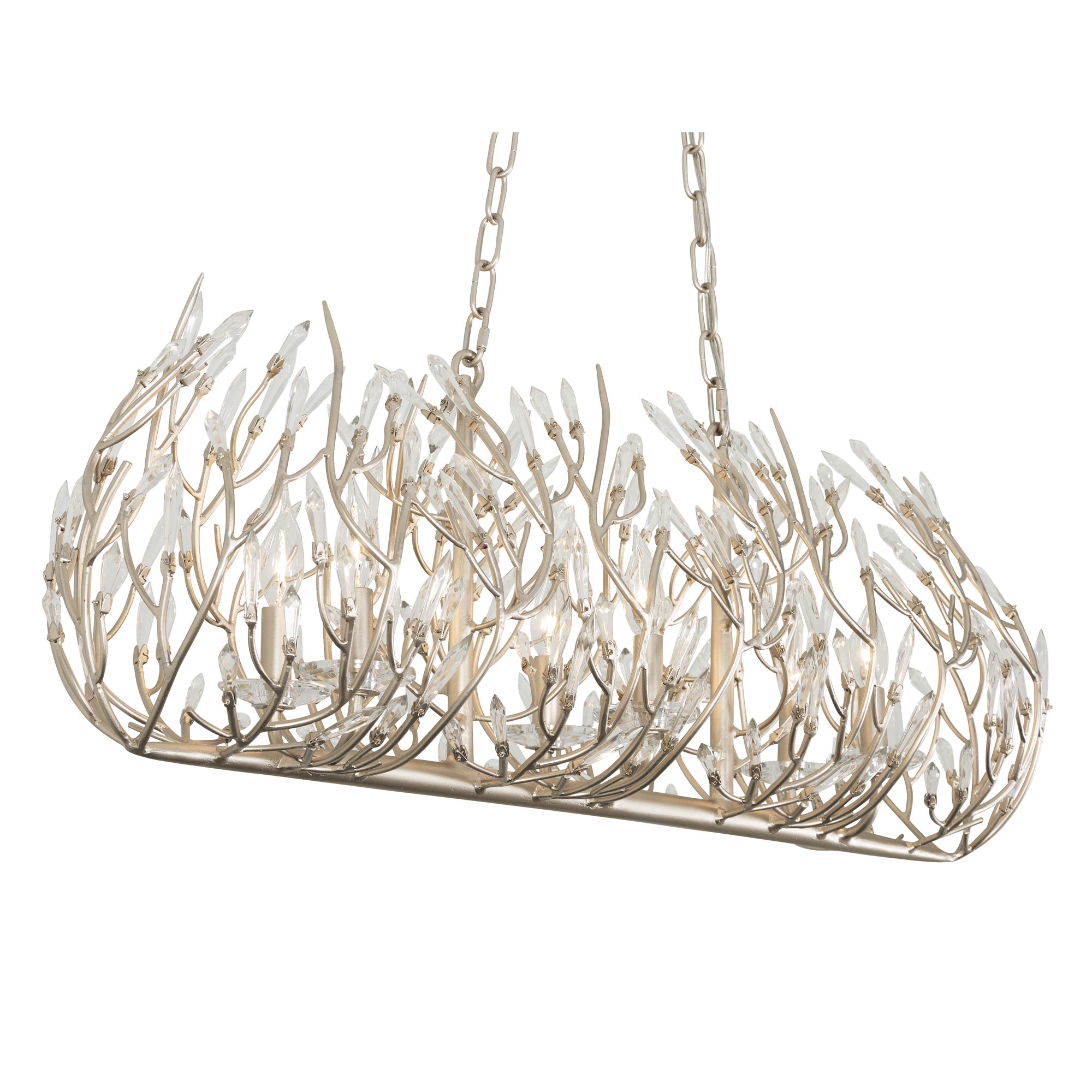 Bask 6 Light Crystal Linear Pendant - Gold Dust
