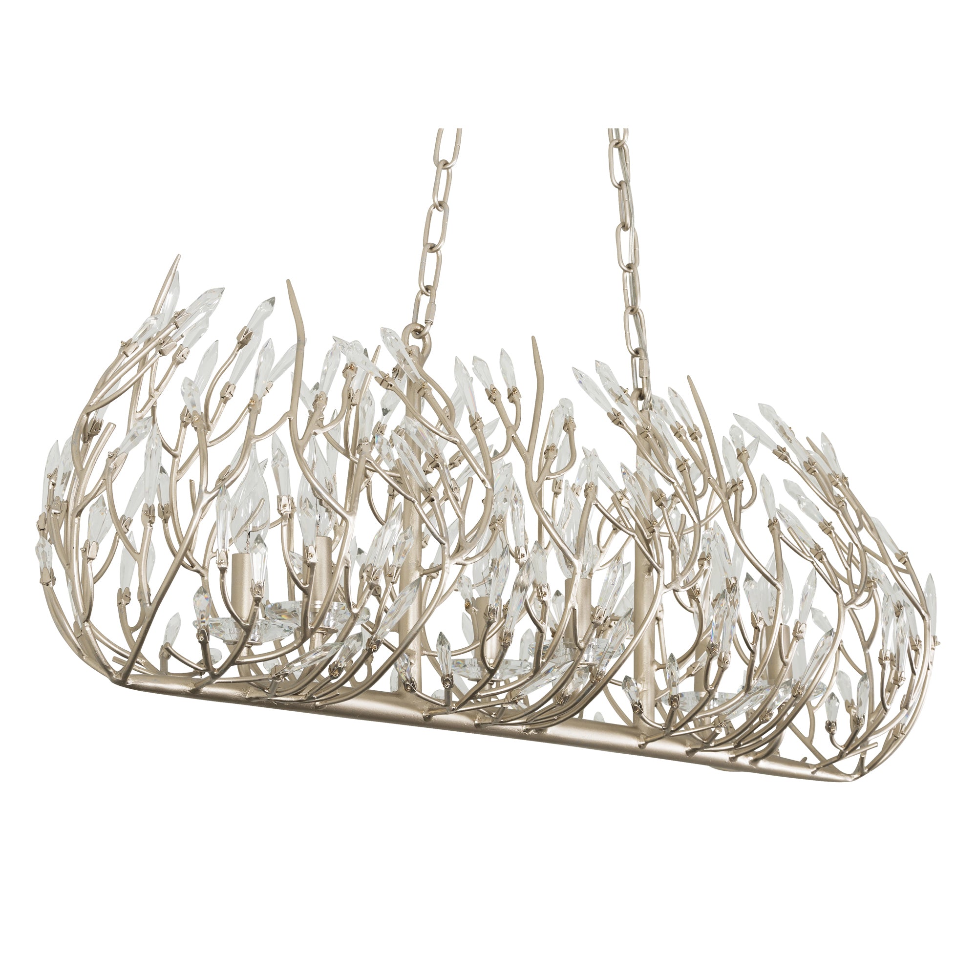 Bask 6 Light Crystal Linear Pendant - Gold Dust