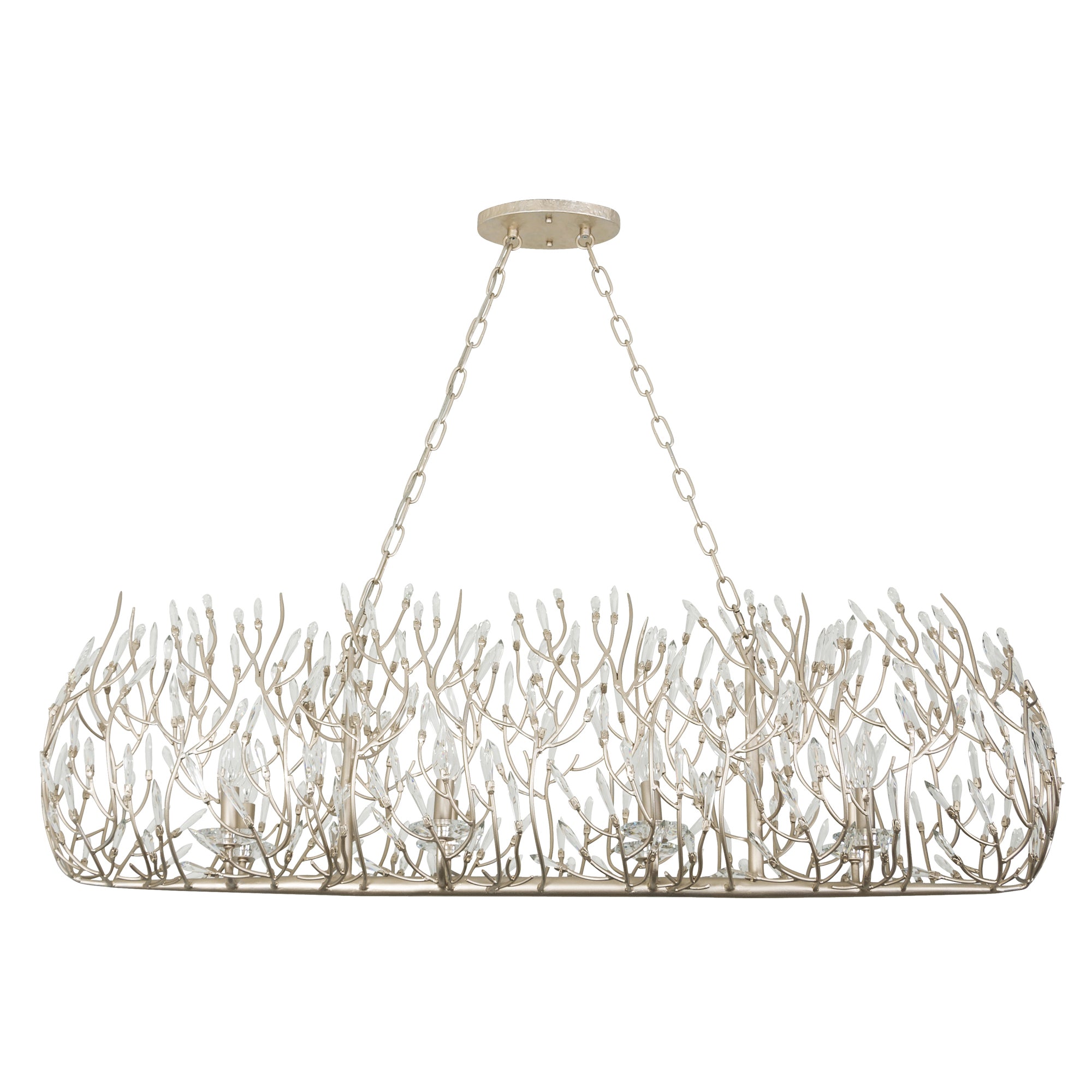 Bask 8 Light Crystal Linear Pendant - Gold Dust