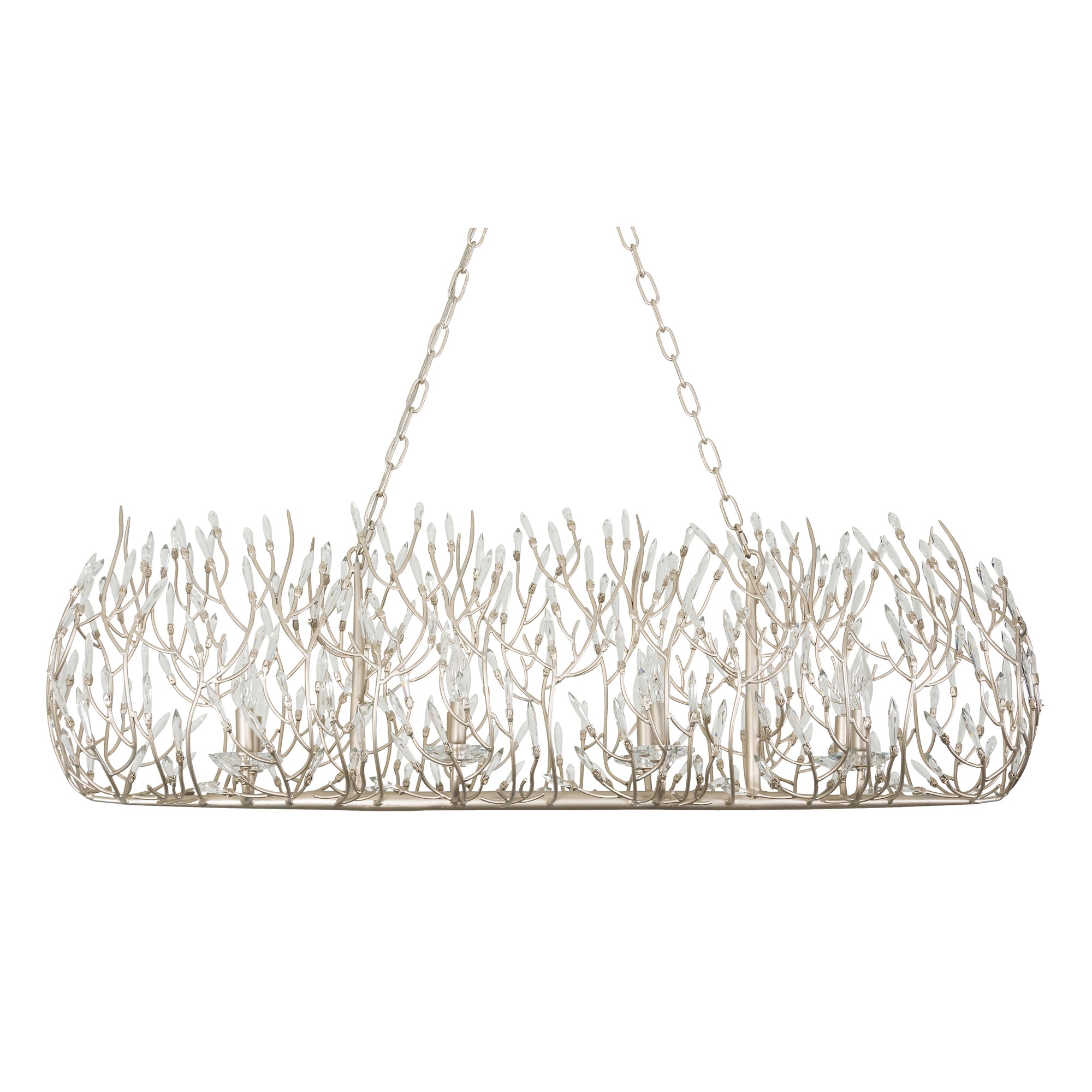 Bask 8 Light Crystal Linear Pendant - Gold Dust