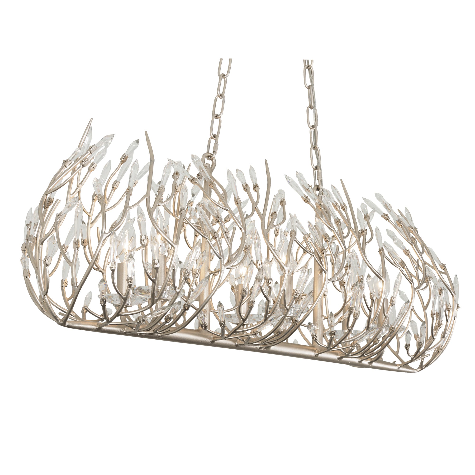 Bask 8 Light Crystal Linear Pendant - Gold Dust