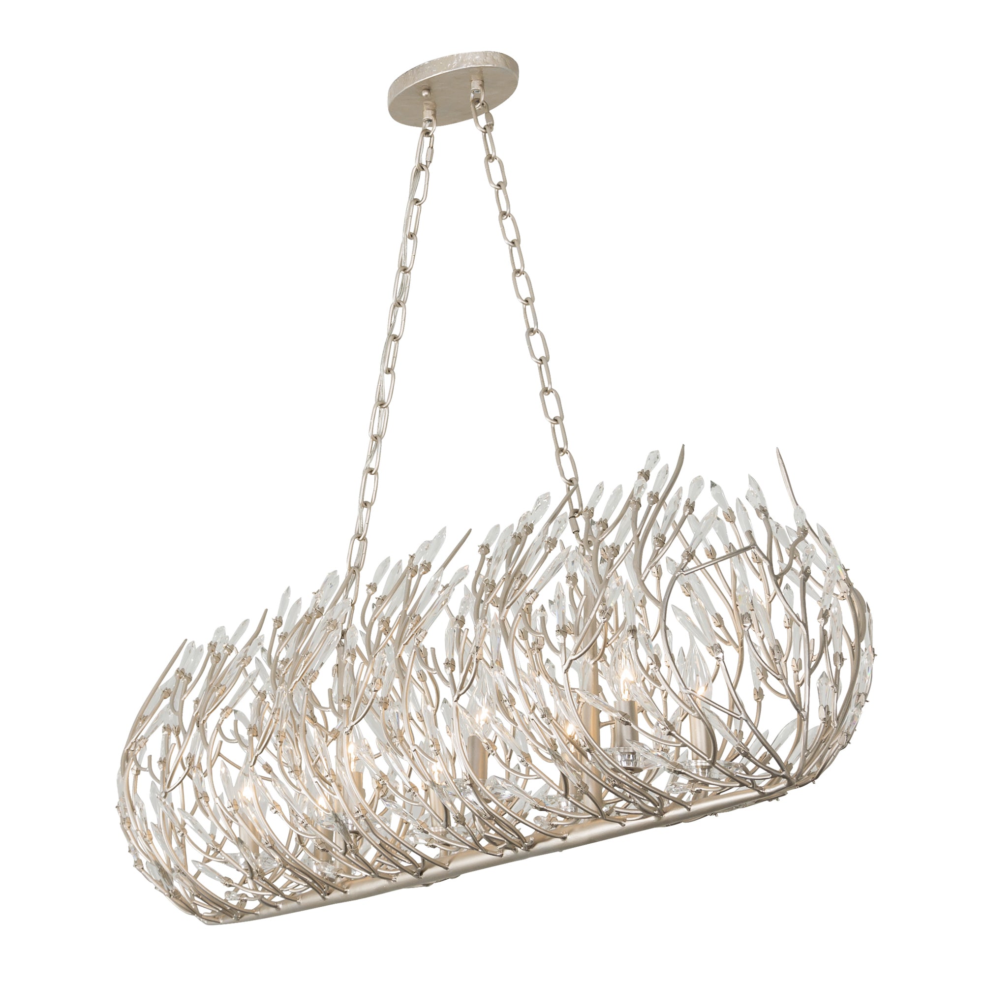 Bask 8 Light Crystal Linear Pendant - Gold Dust