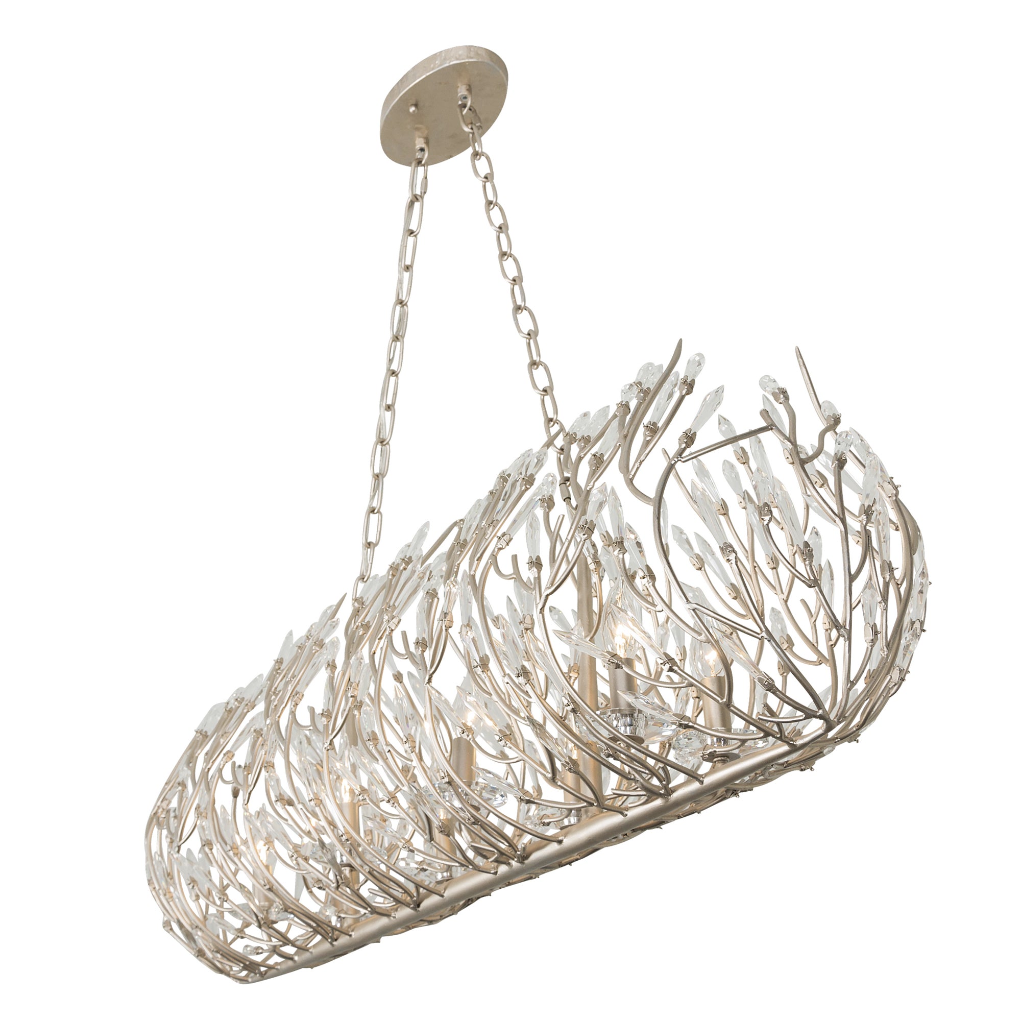 Bask 8 Light Crystal Linear Pendant - Gold Dust