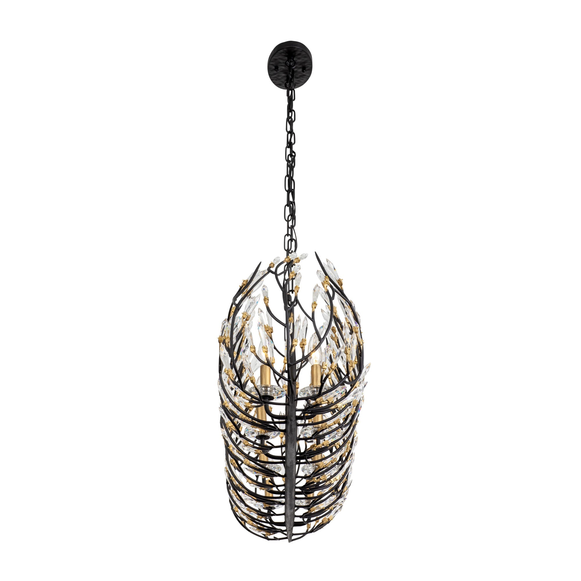 Bask 271N08MBFG 8-Lt Crystal Kitchen Pendant Light - Matte Black/French Gold