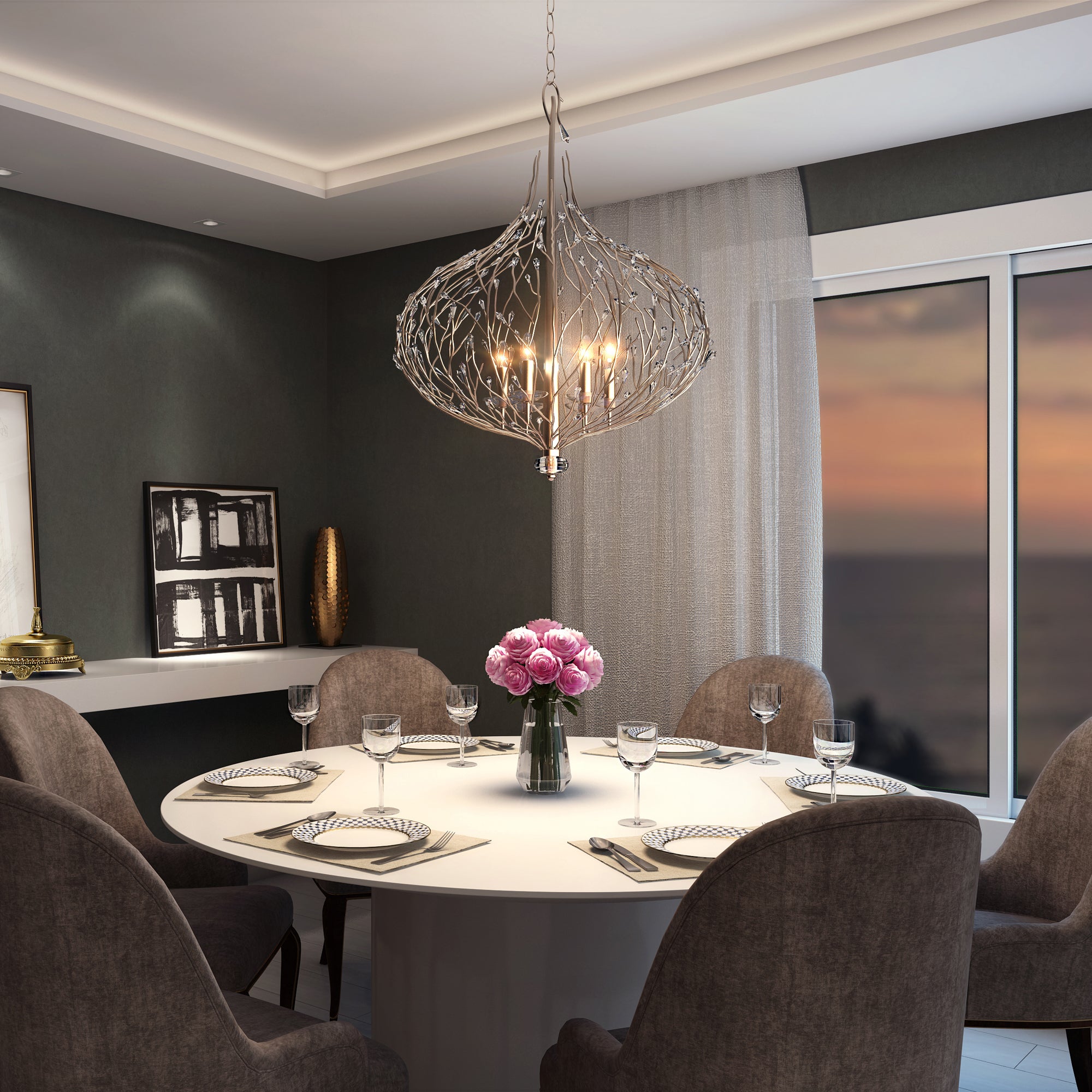 Bask 6-Light Crystal Pendant