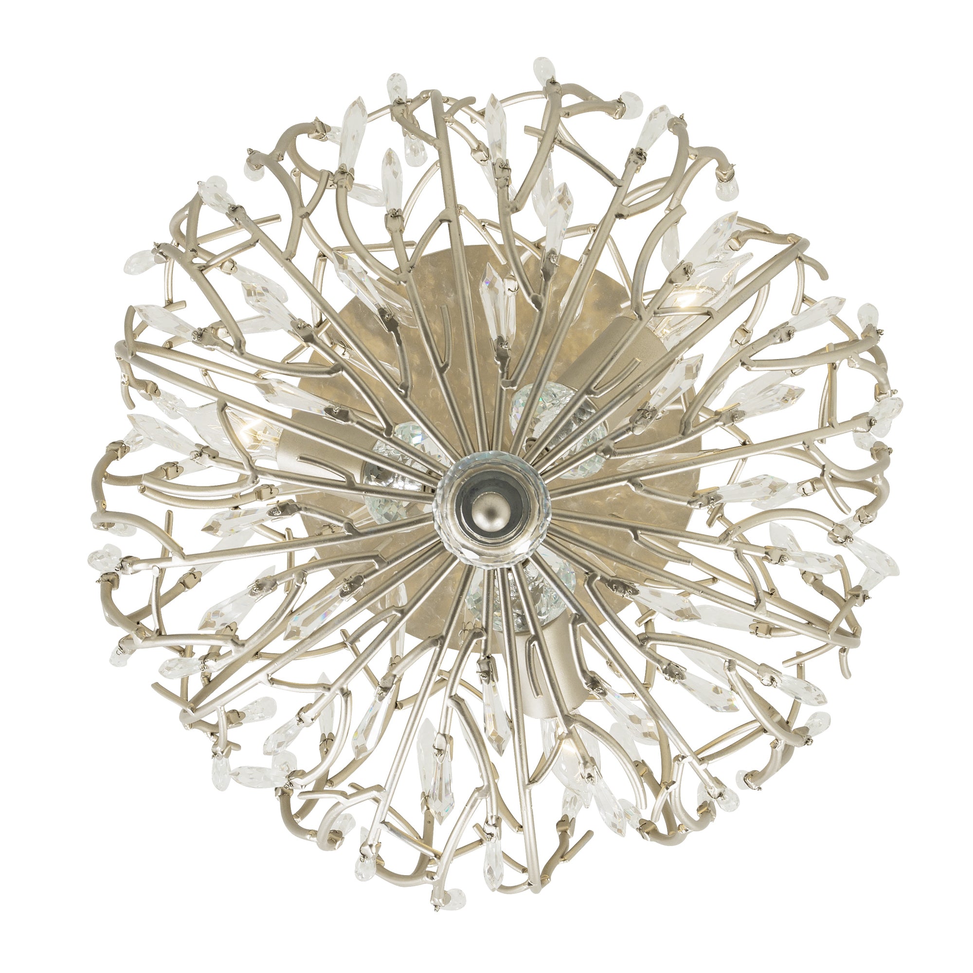 Bask 3 Light Crystal Semi-Flush - Gold Dust