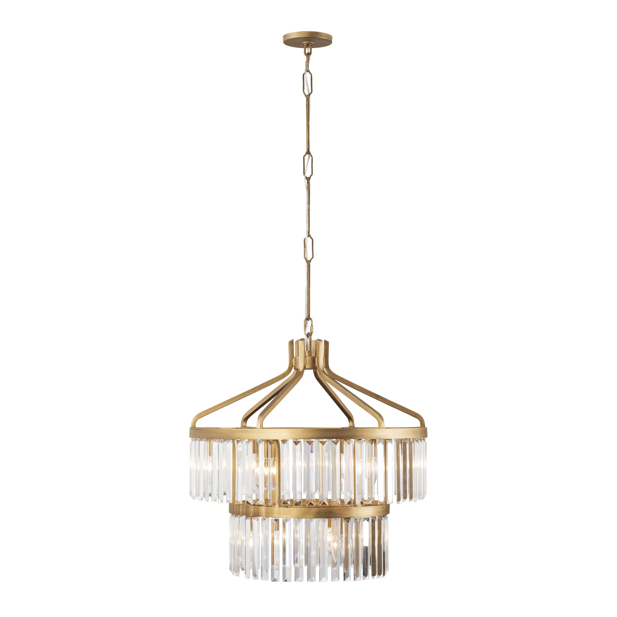 Social Club 9 Light 2-Tier Crystal Pendant - Havana Gold