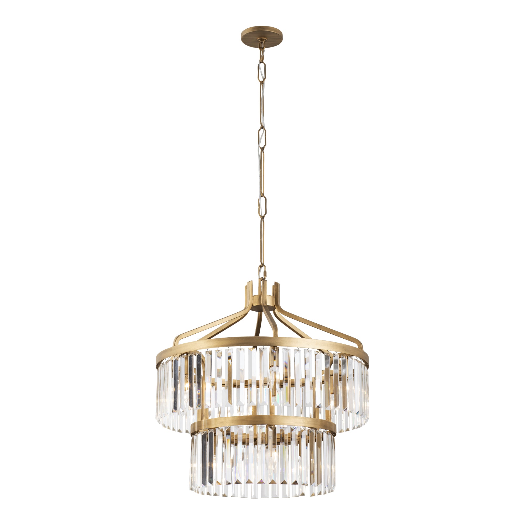 Social Club 9-Light 2-Tier Crystal Pendant - Havana Gold