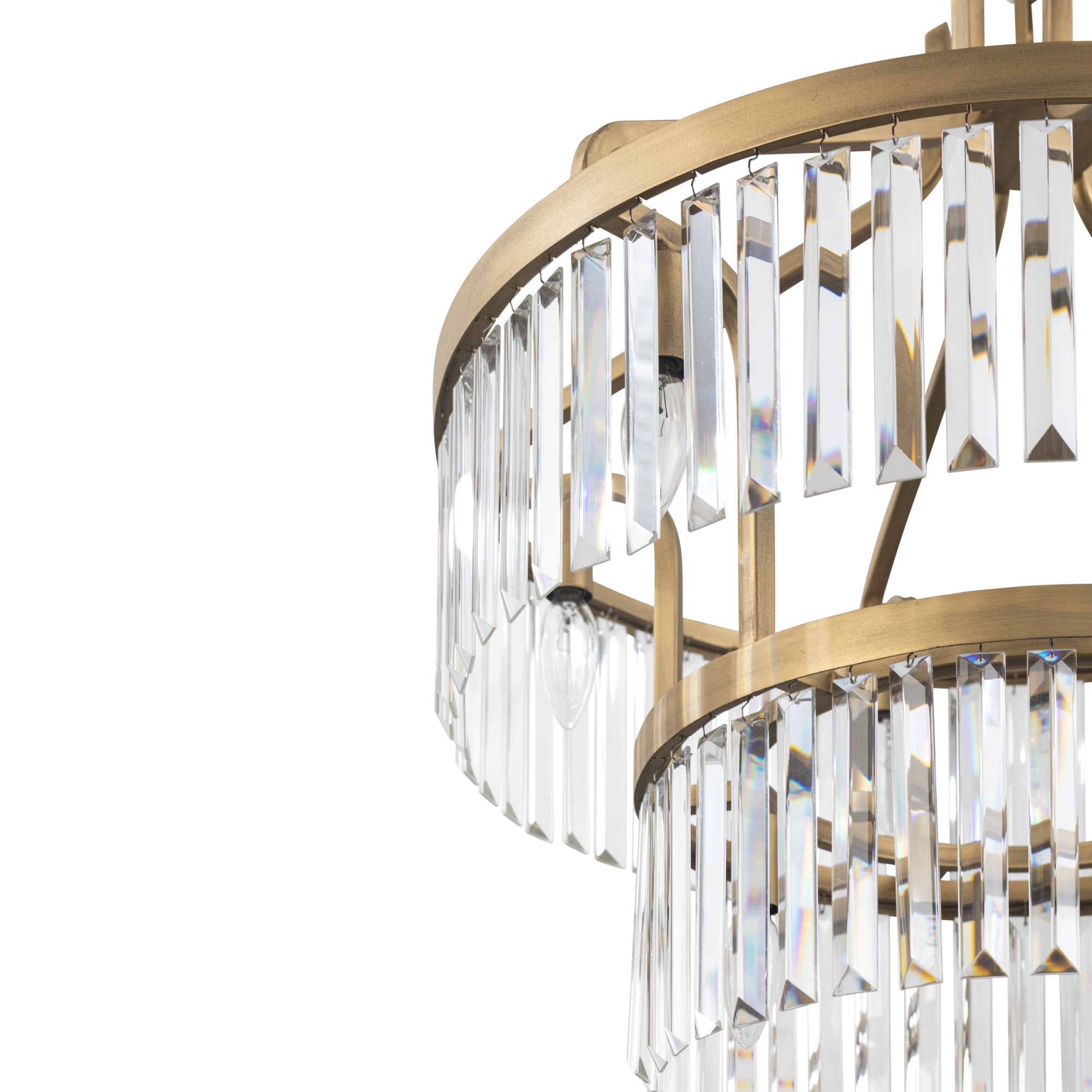 Social Club 9 Light 2-Tier Crystal Pendant - Havana Gold
