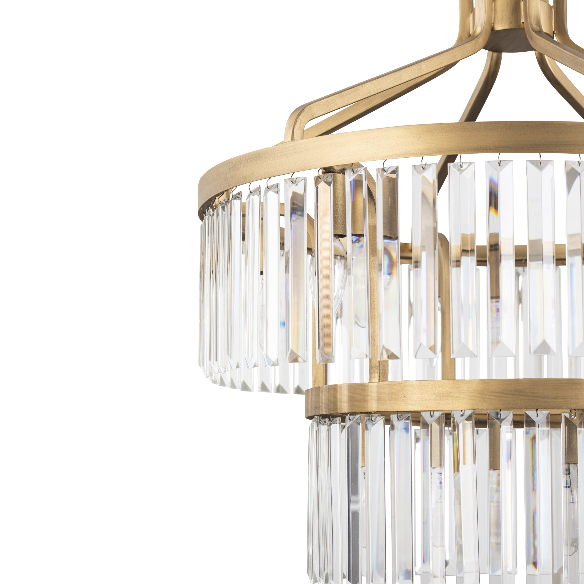 Social Club 9 Light 2-Tier Crystal Pendant - Havana Gold