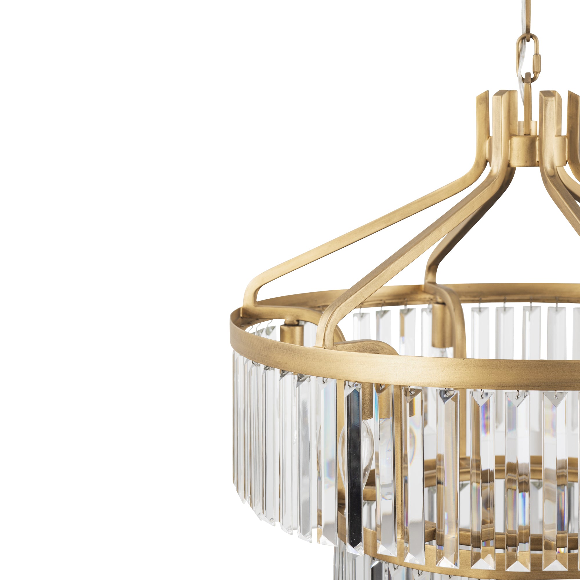 Social Club 9 Light 2-Tier Crystal Pendant - Havana Gold